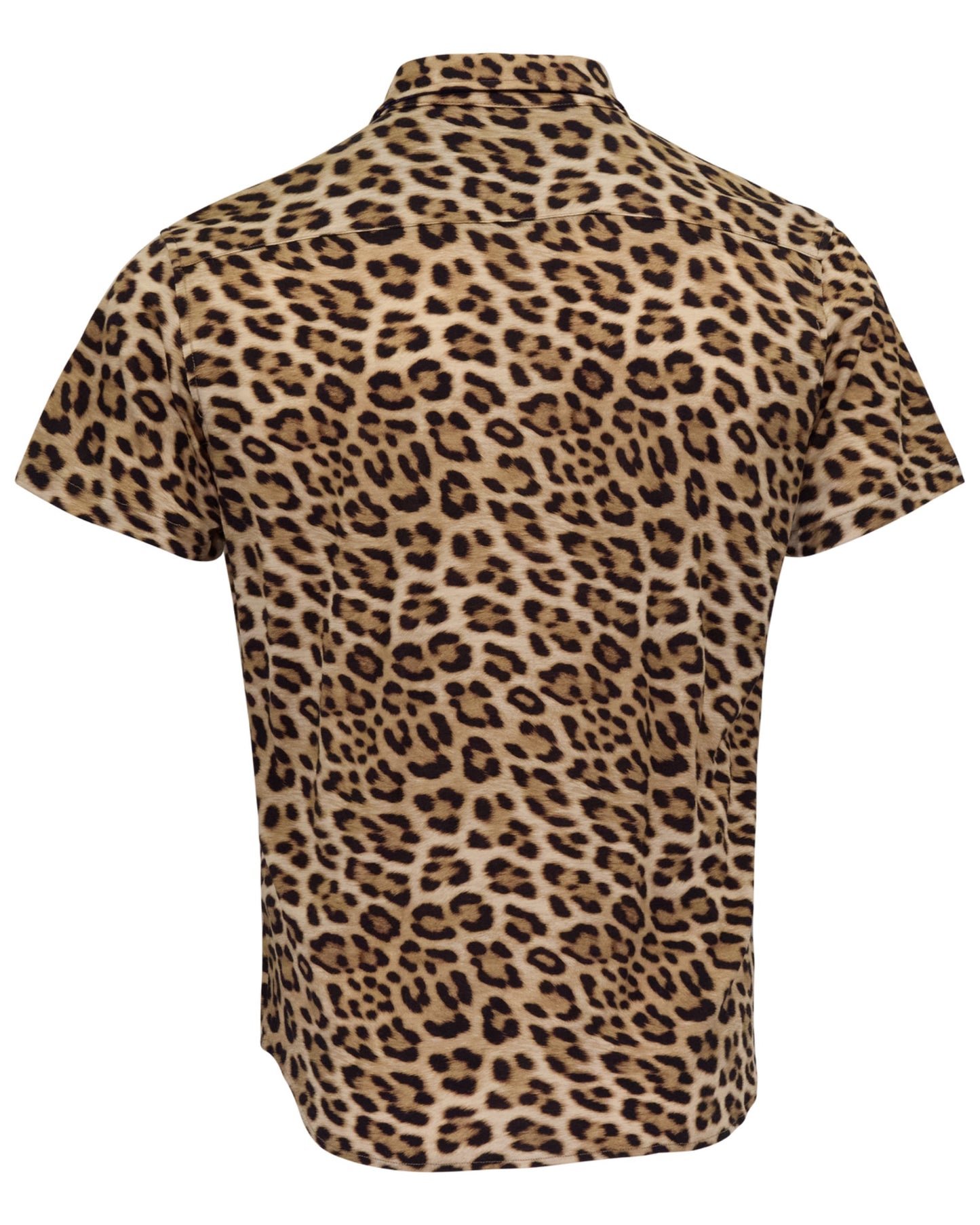 TOBIAS LEOPARD BROWN MENS MERINO WOOL SHIRT