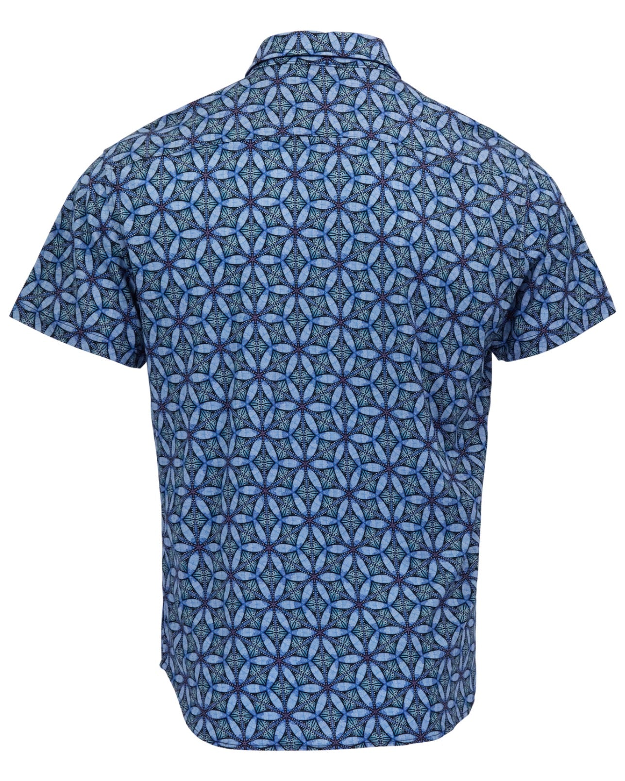 TOBIAS TRIBAL BLUE MENS MERINO WOOL SHIRT