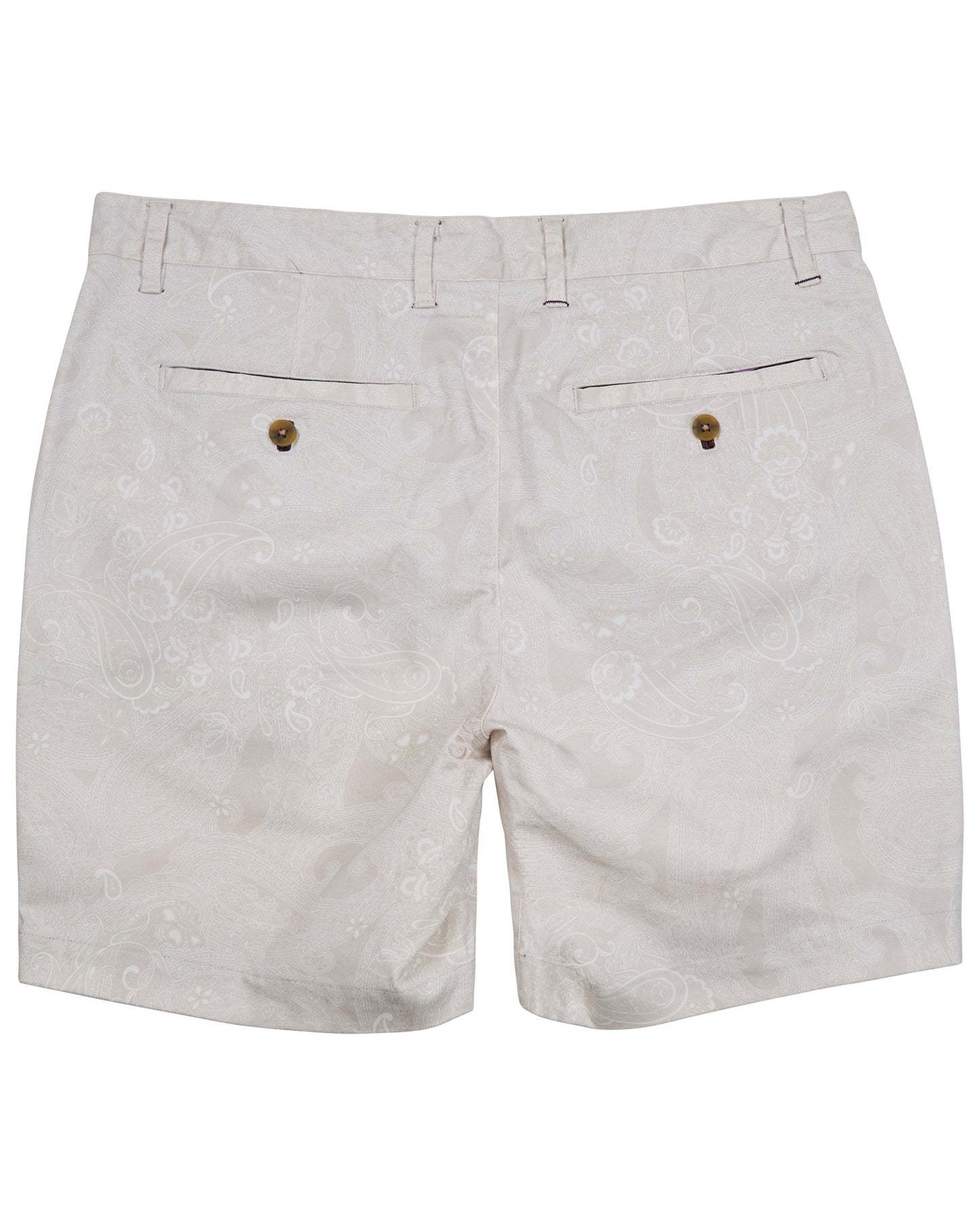 JOHN PAISLEY EXPLOSION IVORY MENS FLAT FRONT SHORT