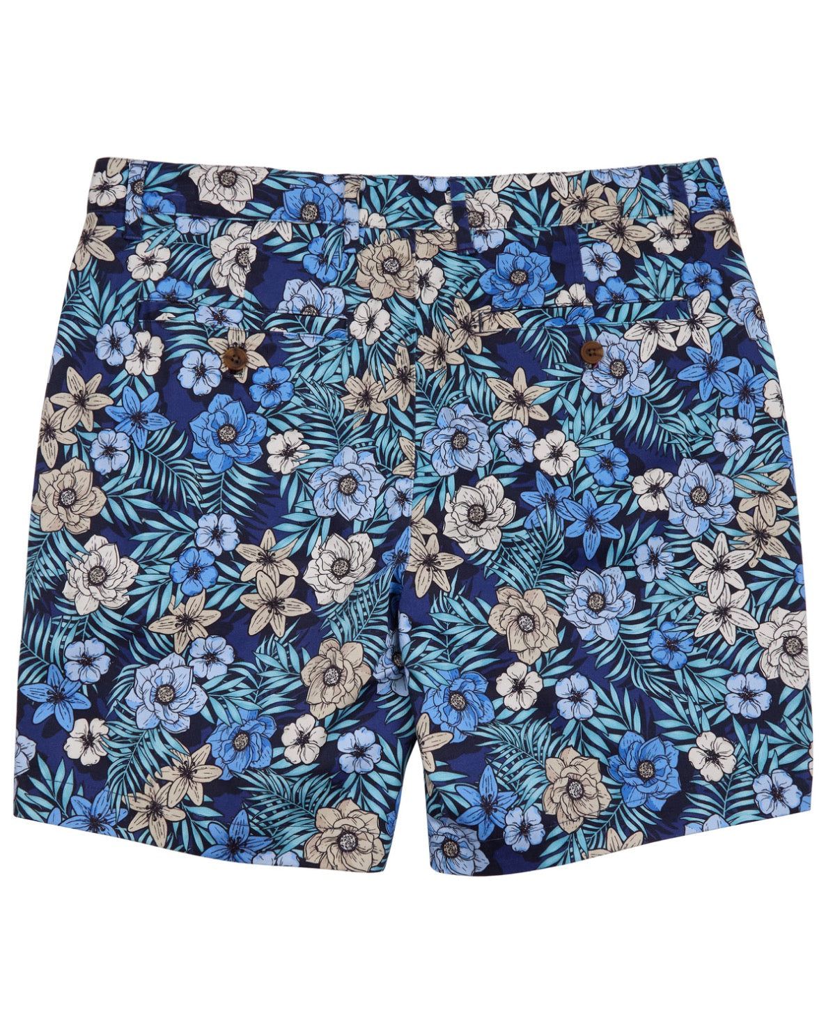 JOHN TROPICAL MIX NAVY MENS FLAT FRONT SHORT