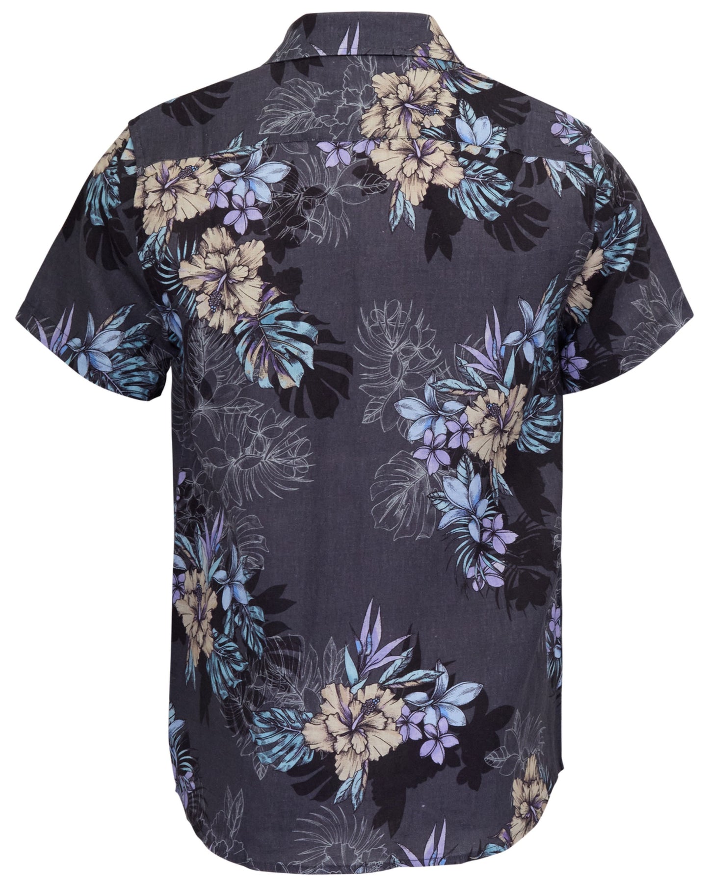 LOIC EXOTIC FLORAL BLACK MENS LINEN PRINTED SHIRT