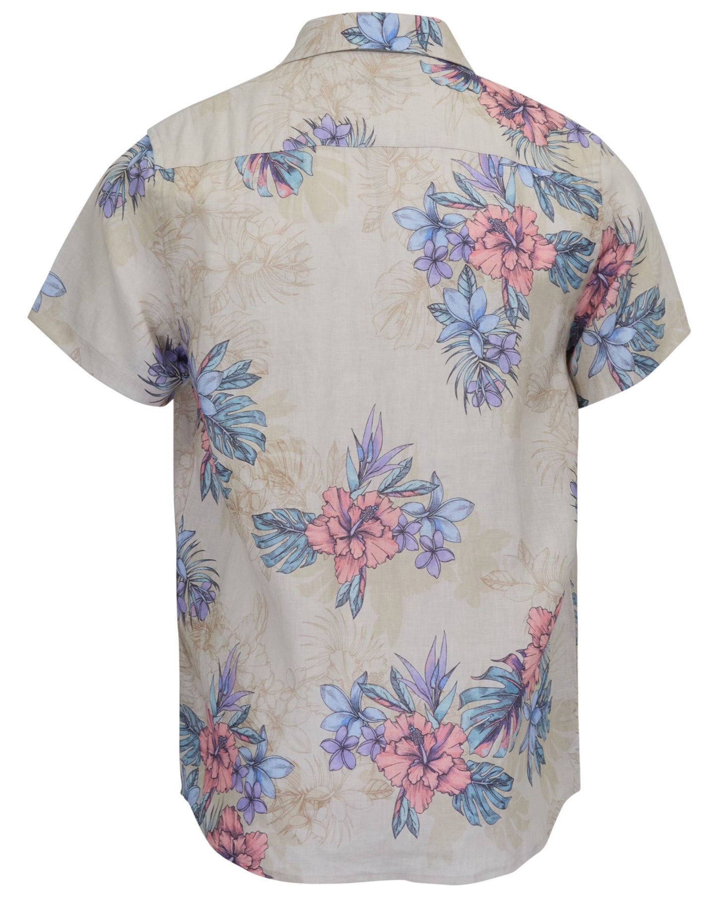 LOIC EXOTIC FLORAL NATURAL MENS LINEN PRINTED SHIRT