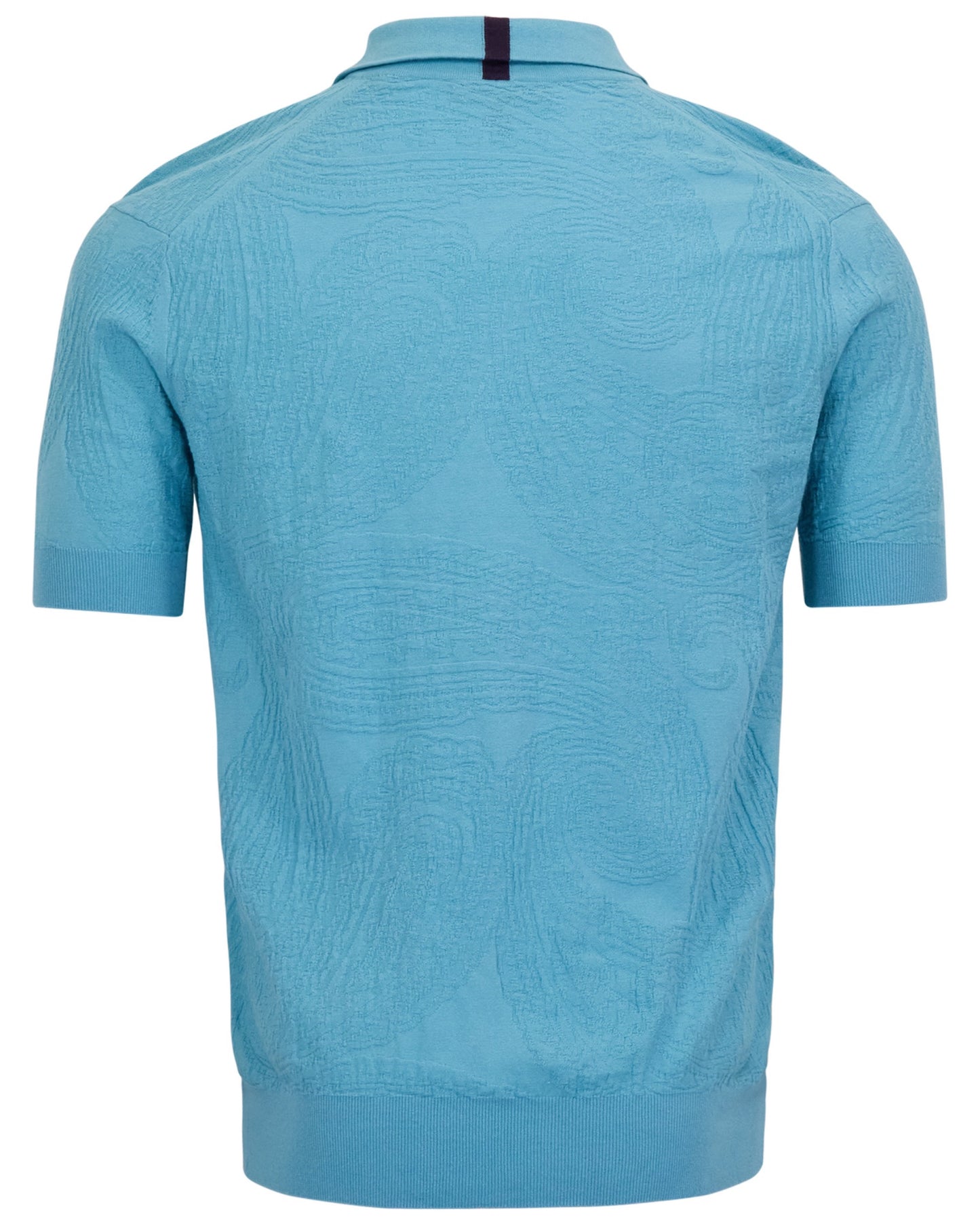 PETERSON TEAL MENS JACQUARD LINEN COTTON POLO