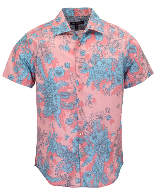 SCOTT MONO FLORAL CORAL MENS PRINTED SHIRT