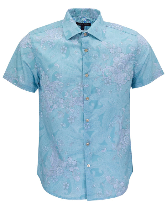 SCOTT PAISLEY EXPLOSION TEAL MENS PRINTED SHIRT