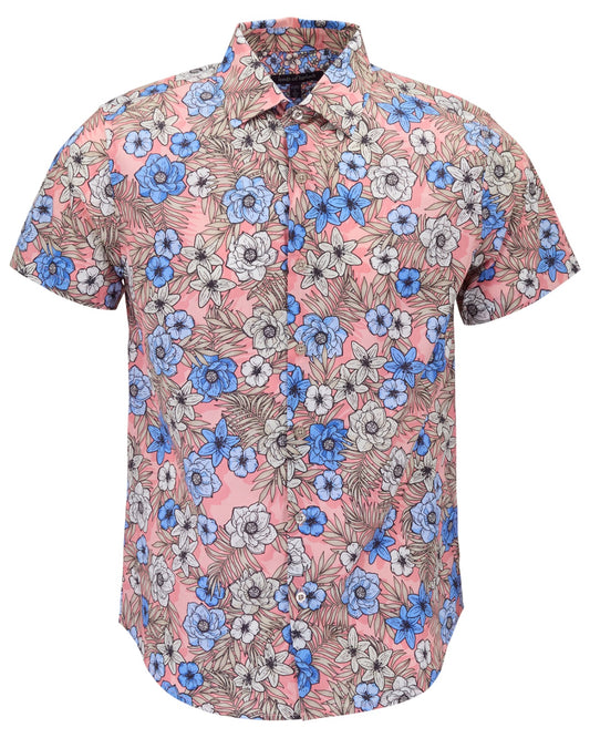 SCOTT TROPICAL MIX CORAL MENS PRINTED SHIRT