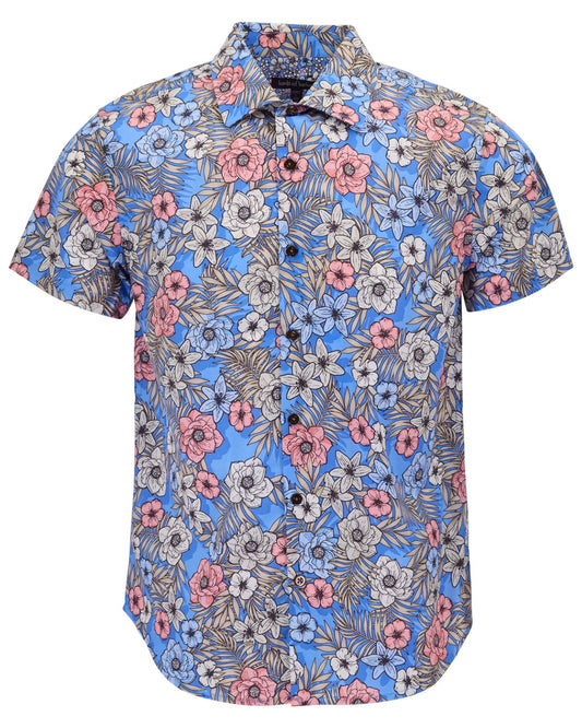 SCOTT TROPICAL MIX ROYAL MENS PRINTED SHIRT