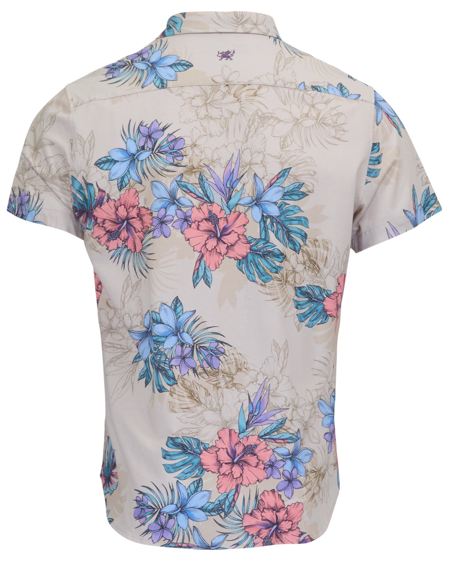 TODD EXOTIC FLORAL NEUTRAL MENS KNIT SHIRT