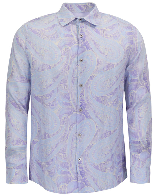 LAURENT MARAKESH PAISLEY HELIO MENS LINEN PRINTED SHIRT
