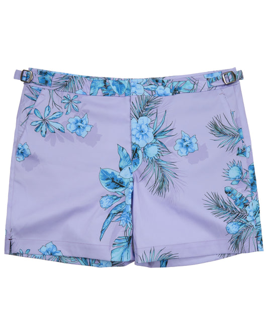 NEPTUNE MALI FLORAL LAVENDER MENS TAILORED SWIM SHORT