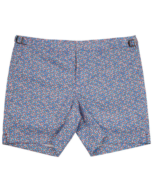 NEPTUNE SLICES GEO CORAL MENS TAILORED SWIM SHORT