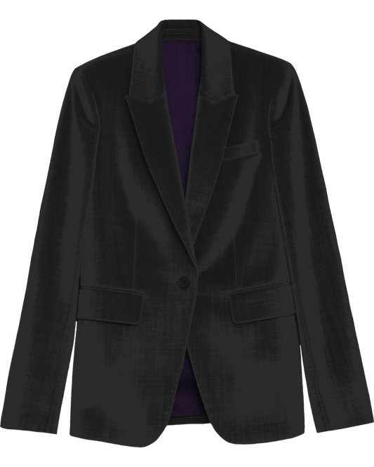 JOLENE BLACK WOMEN'S VELVET TAILORED JACKET