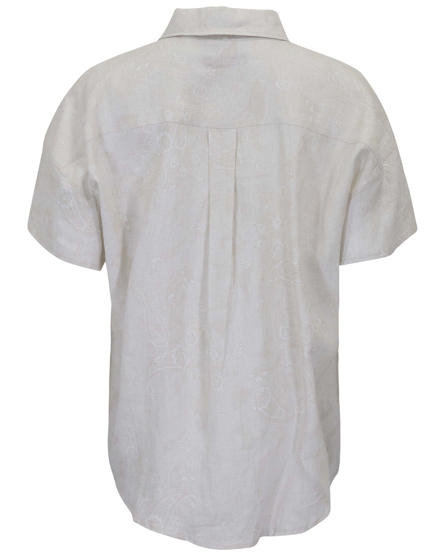 LARA PAISLEY EXPLOSION IVORY WOMENS LINEN PRINTED SHIRT