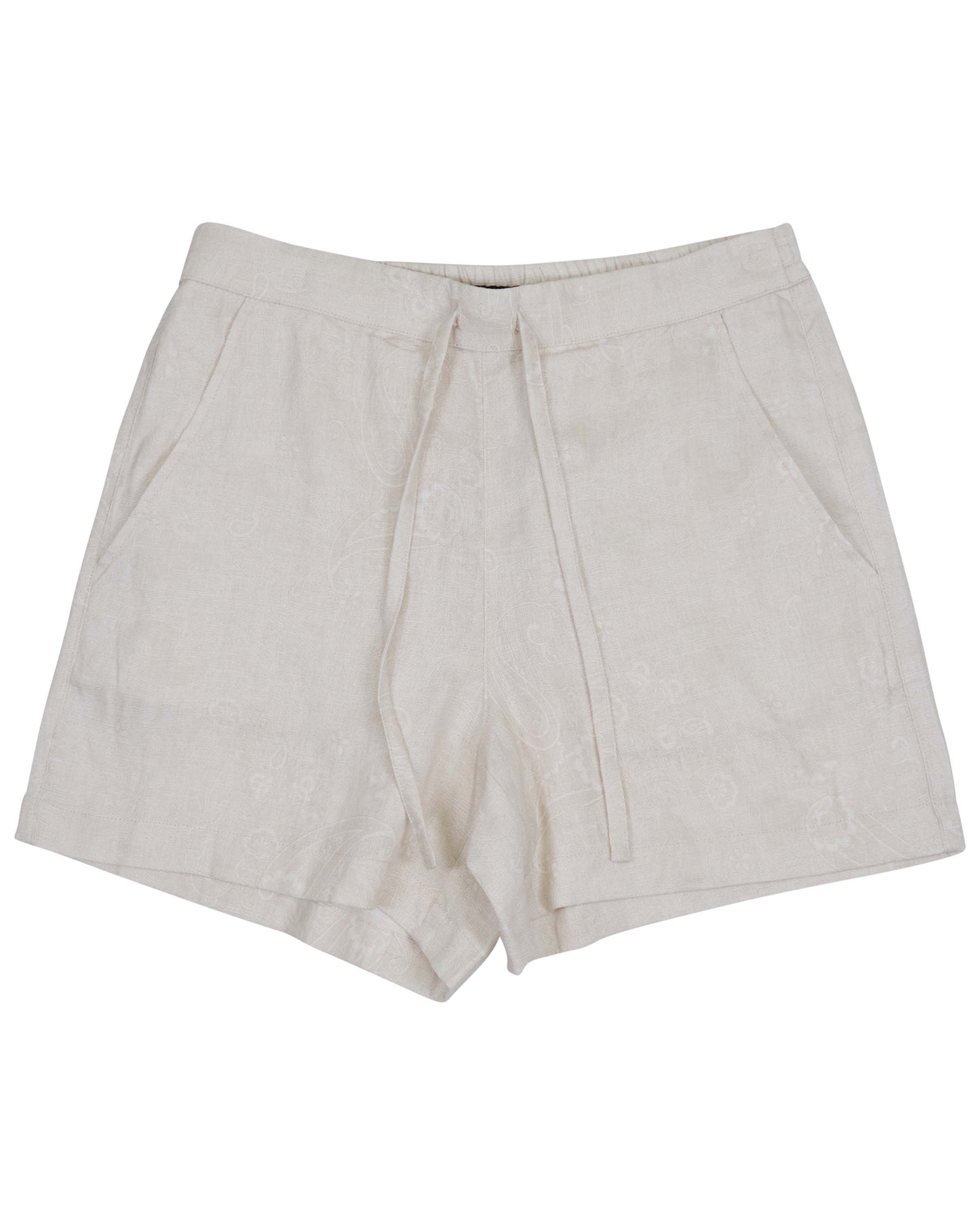 LEANNE PAISLEY EXPLOSION IVORY WOMENS DRAWSTRING SHORT