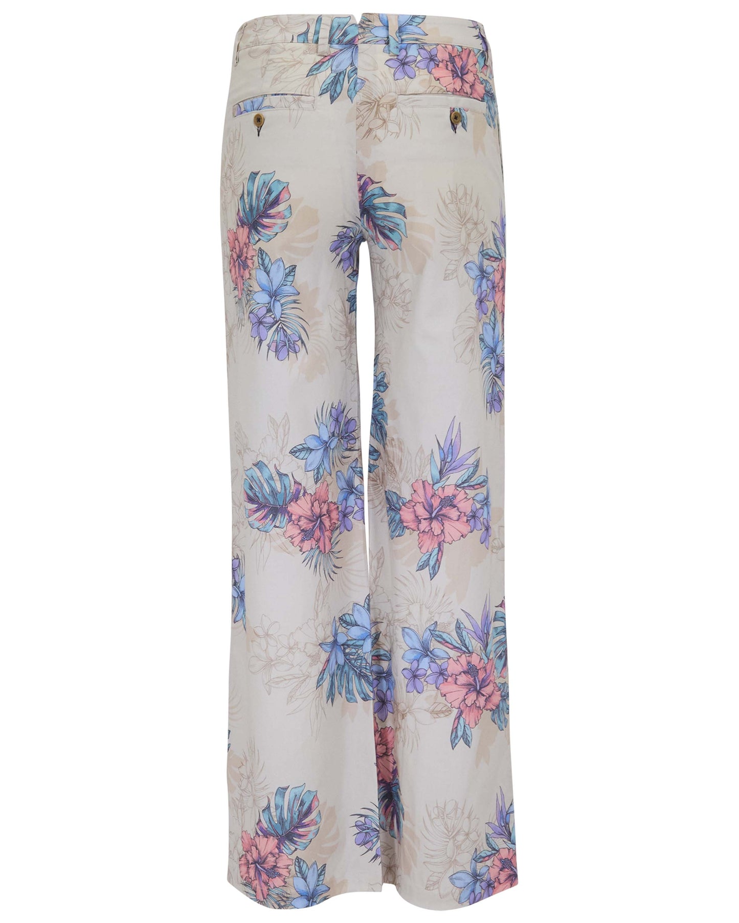 PHILLIS EXOTIC FLORAL NEUTRAL WOMENS WIDE-LEG PANT
