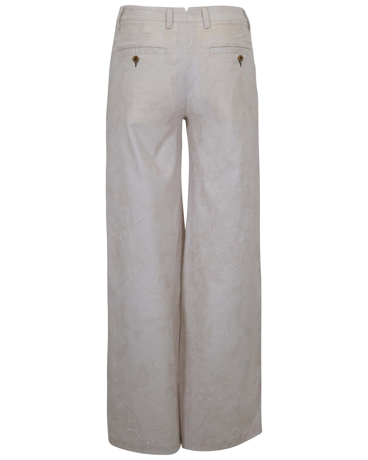 PHILLIS PAISLEY EXPLOSION IVORY WOMENS WIDE-LEG PANT