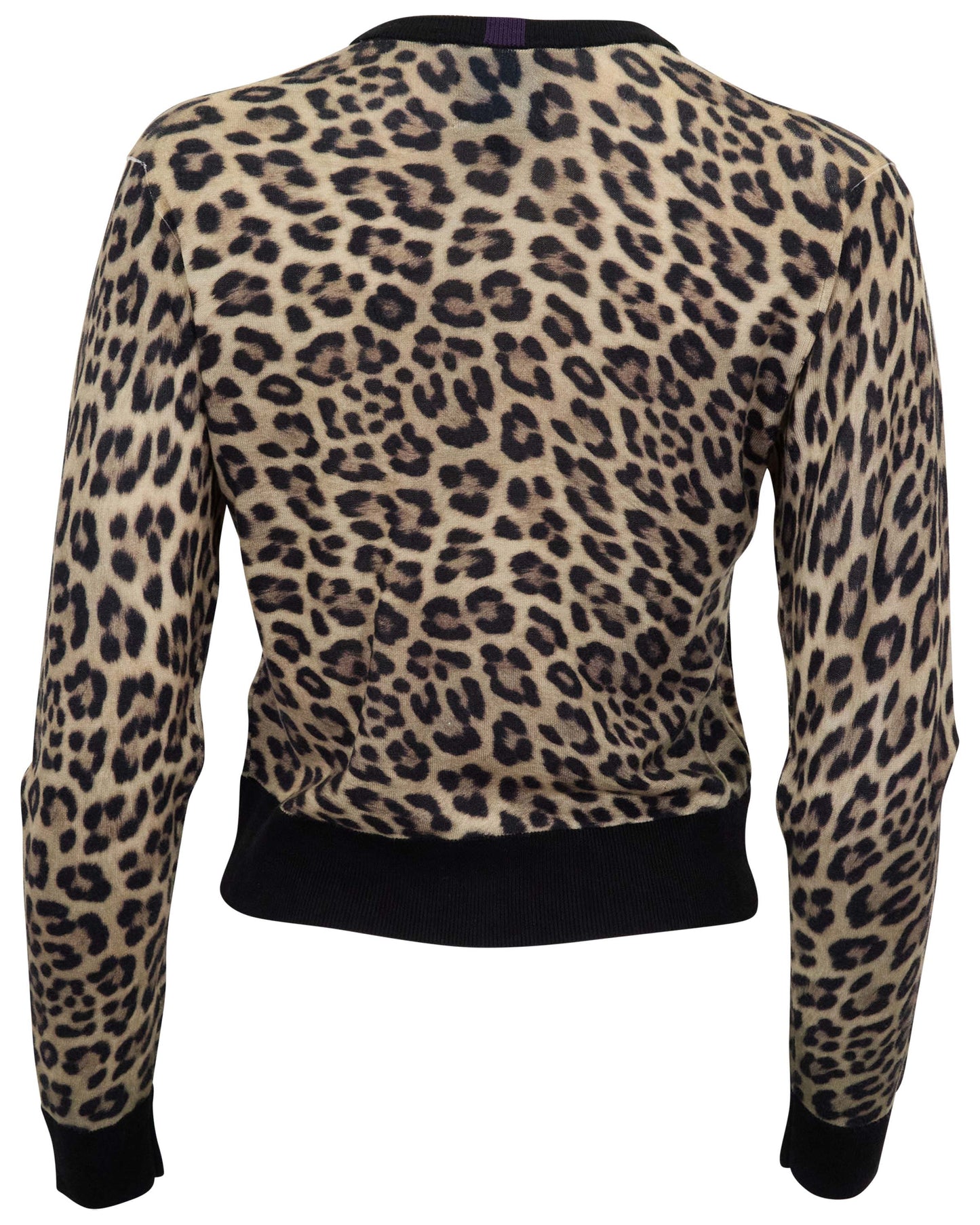 CALI LEOPARD BROWN WOMENS CROPPED CARDIGAN
