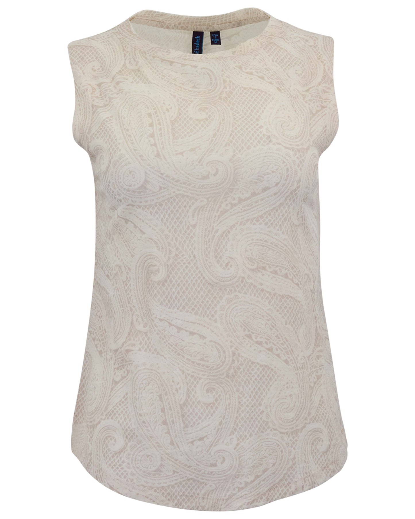 TARA CROCHET IVORY WOMENS MUSCLE TANK