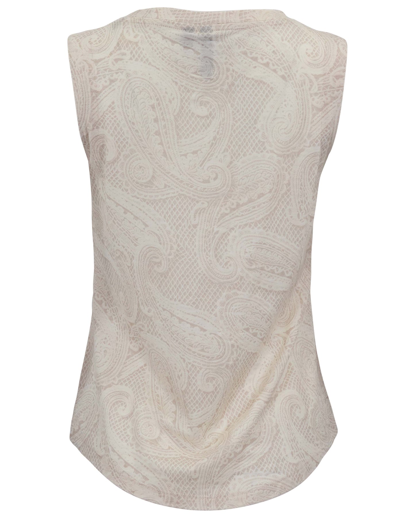 TARA CROCHET IVORY WOMENS MUSCLE TANK