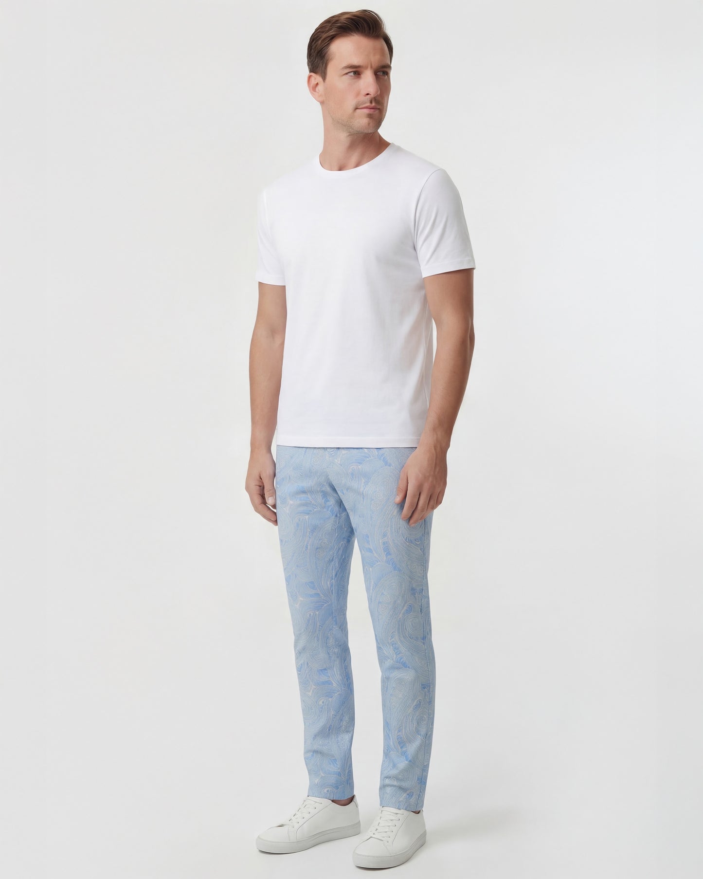 CASPIAN MARAKESH PAISLEY TEAL MENS TAILORED PANT
