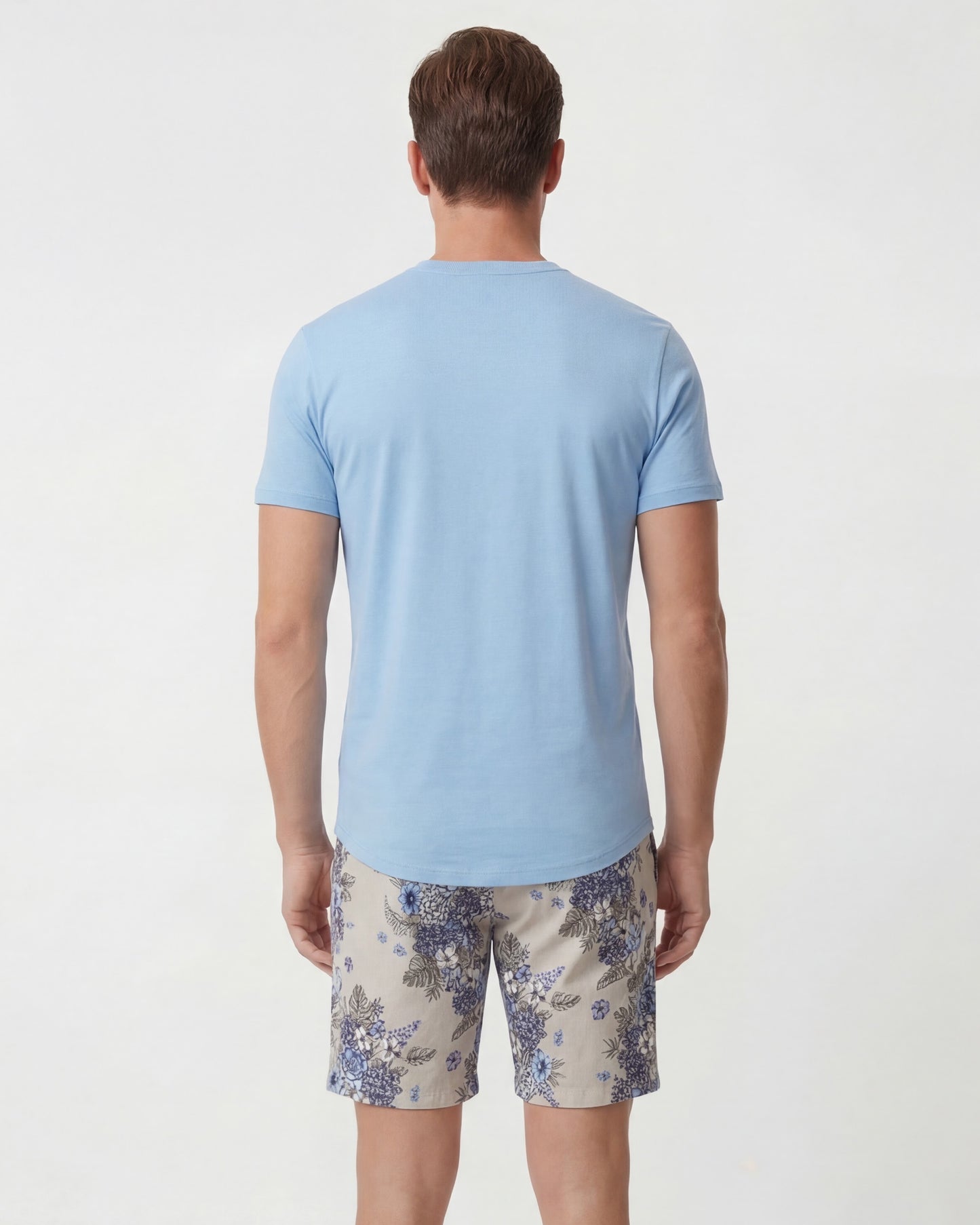 CLYDE CLUMPED FLORAL NATURAL MENS FLAT FRONT SHORT