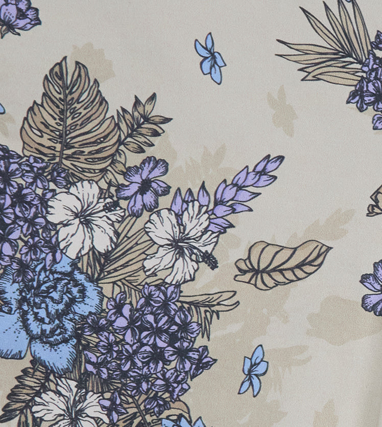 CLYDE CLUMPED FLORAL NATURAL MENS FLAT FRONT SHORT