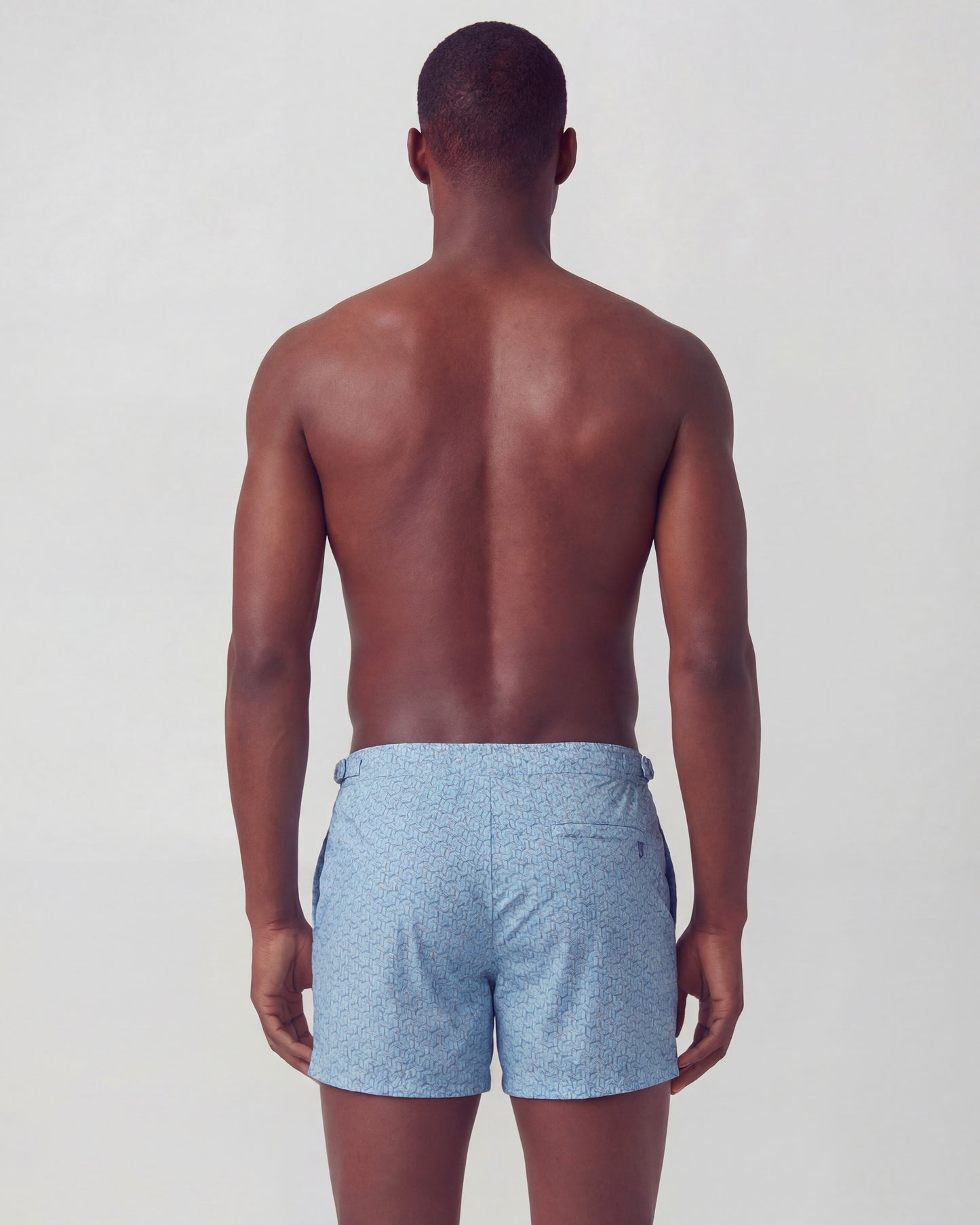 NEPTUNE SLICES GEO TEAL MENS TAILORED SWIM SHORT