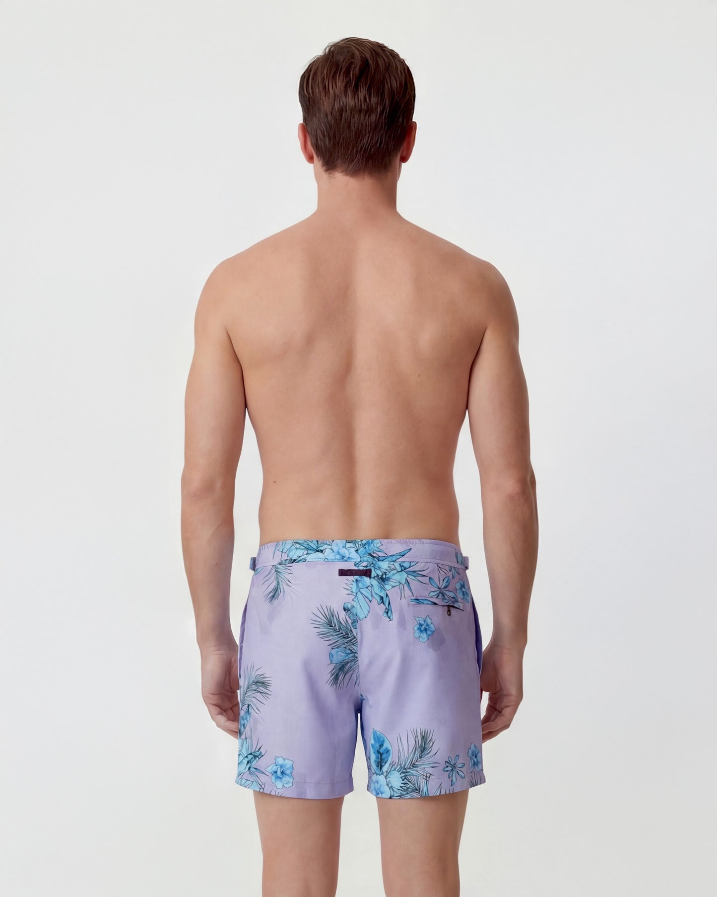NEPTUNE MALI FLORAL LAVENDER MENS TAILORED SWIM SHORT