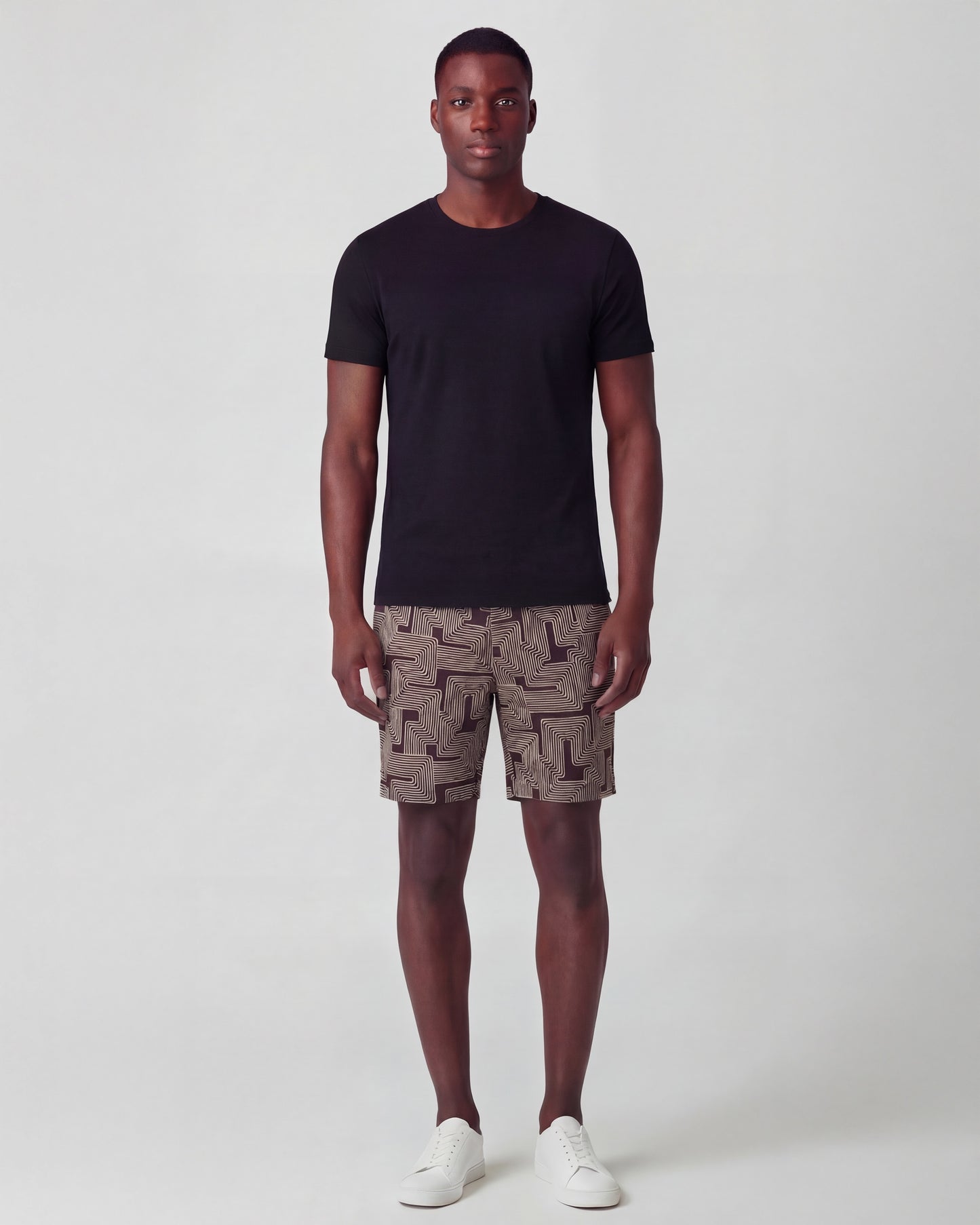 EDWARD INTER TWINE BLACK MENS FLAT FRONT SHORT