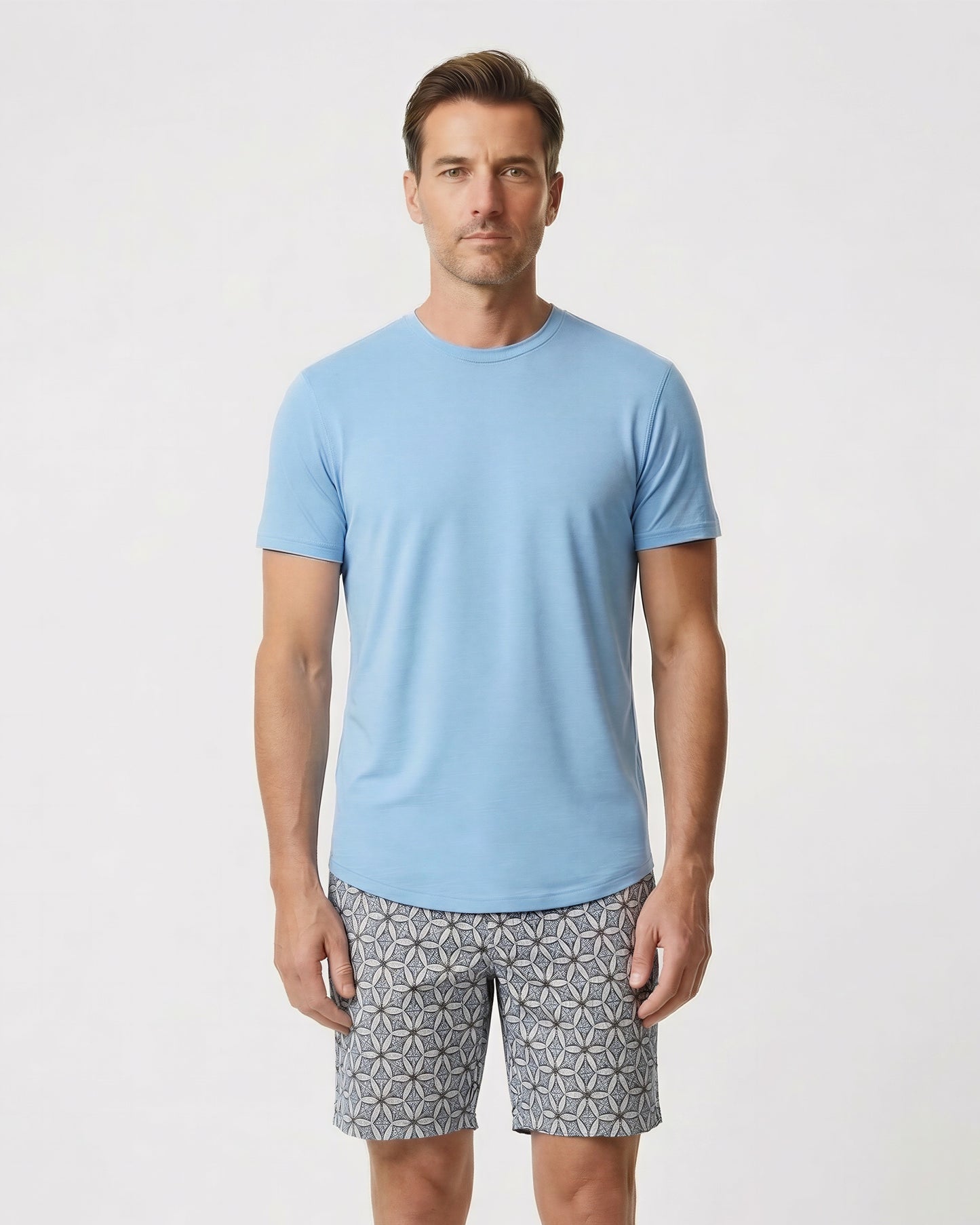 EDWARD TRIBAL NATURAL MENS FLAT FRONT SHORT