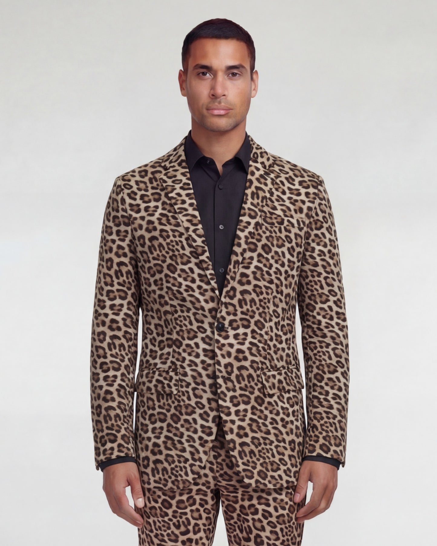 JULIUS LEOPARD BROWN MENS TAILORED BLAZER