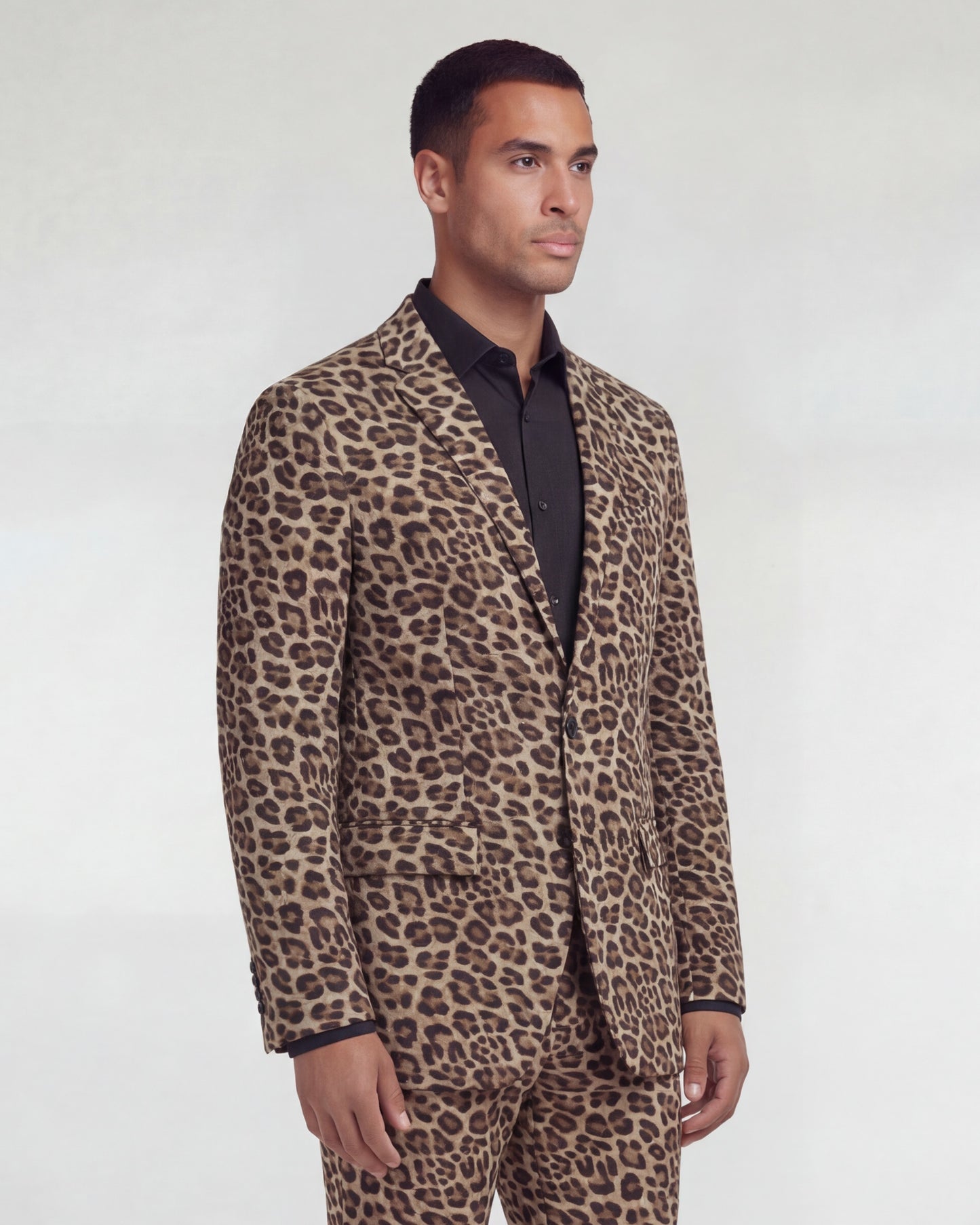 JULIUS LEOPARD BROWN MENS TAILORED BLAZER