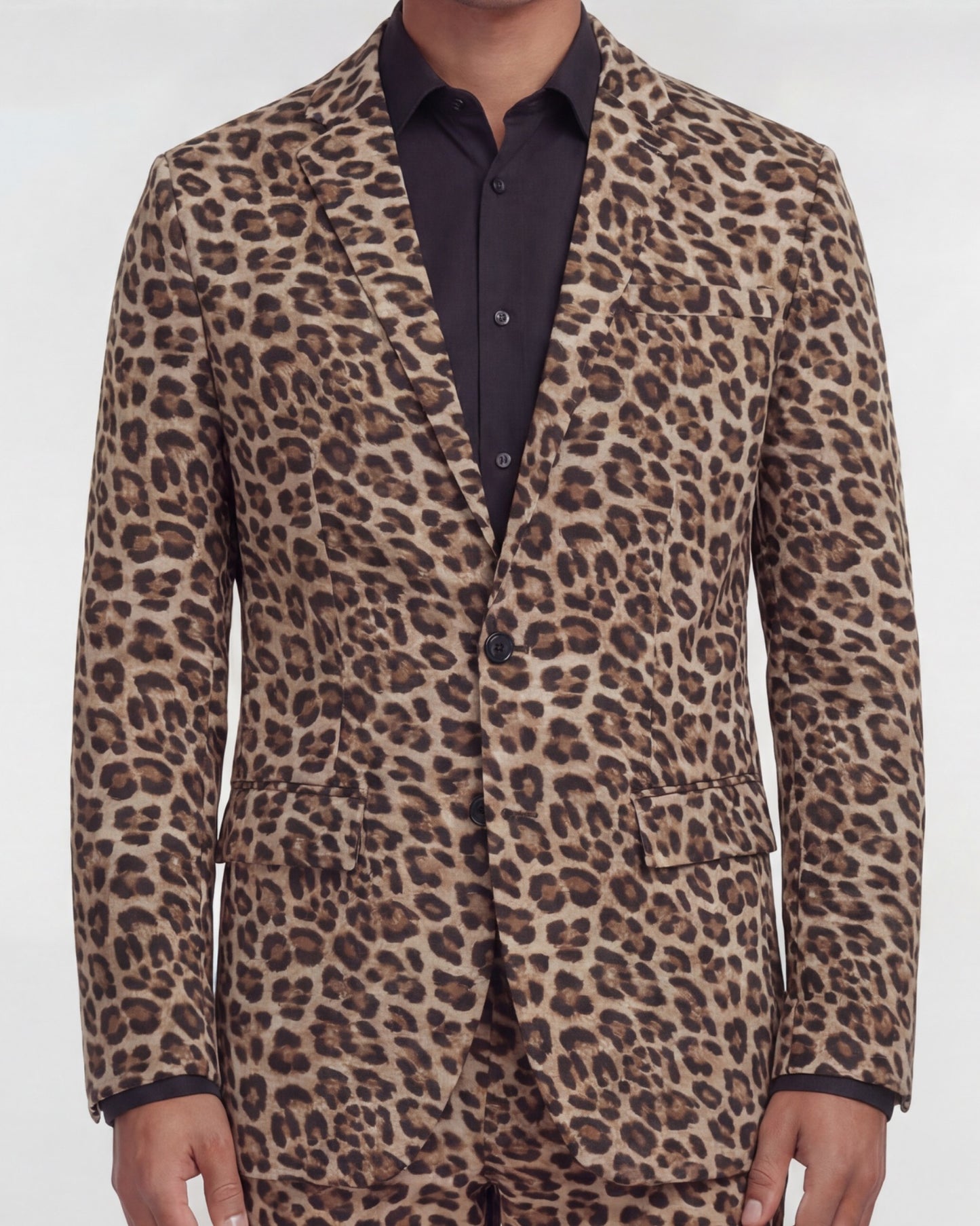 JULIUS LEOPARD BROWN MENS TAILORED BLAZER