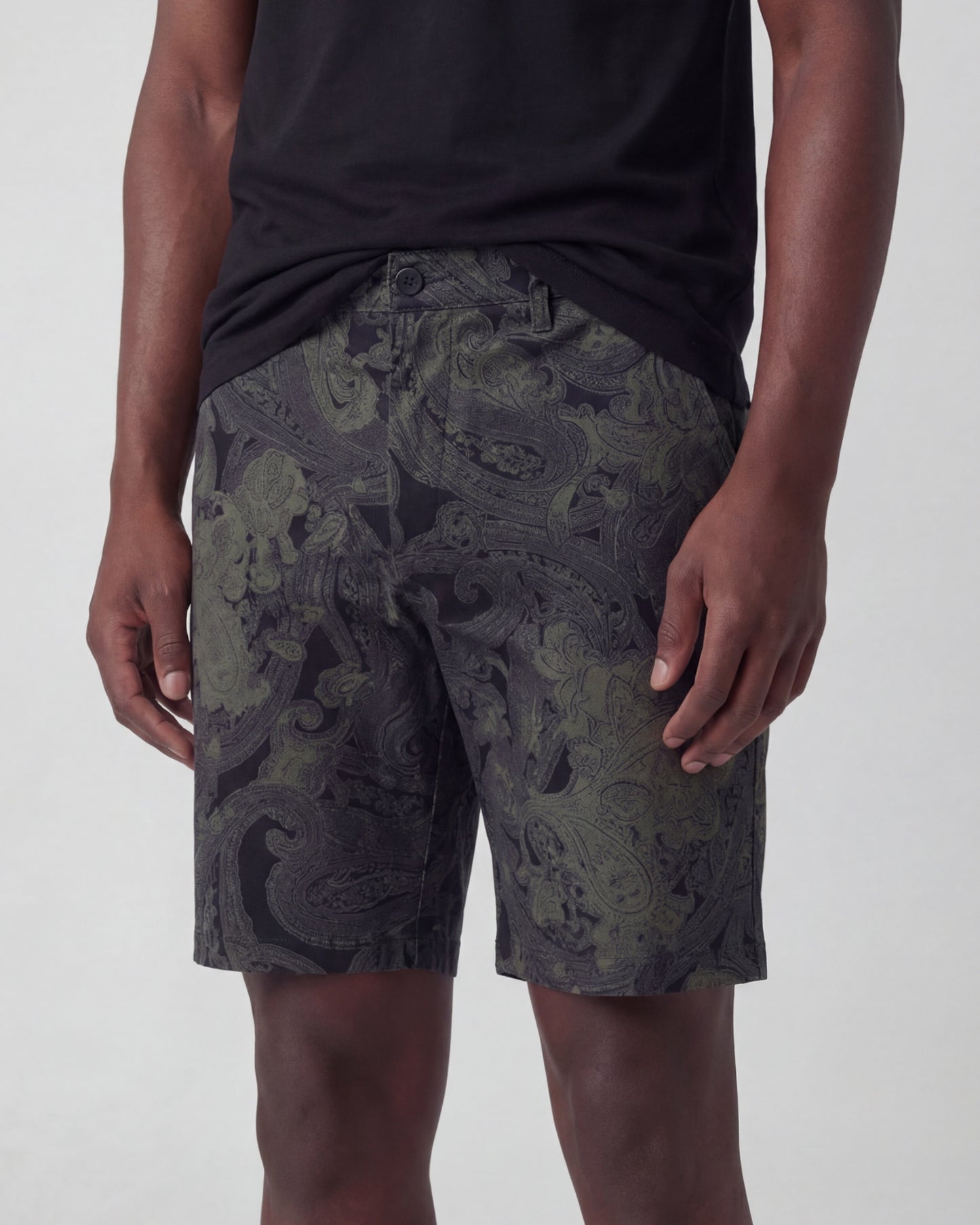 JOHN PAISLEY EXPLOSION BLACK MENS FLAT FRONT SHORT