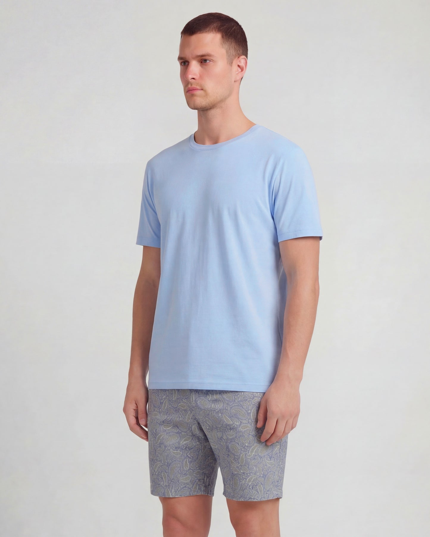 JOHN PAISLEY PILE NATURAL MENS FLAT FRONT SHORT