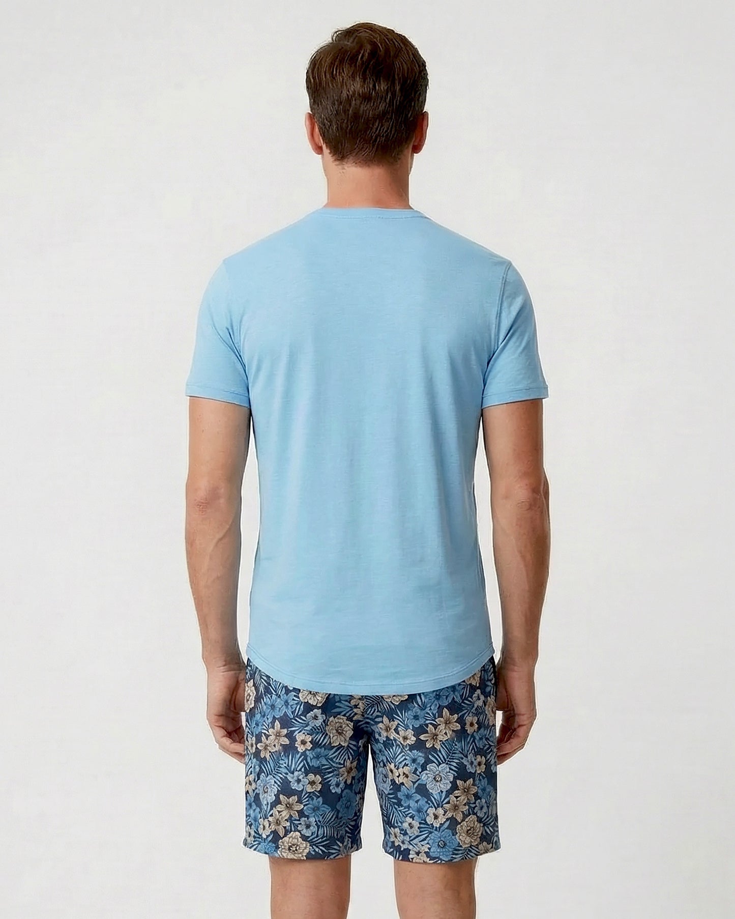 JOHN TROPICAL MIX NAVY MENS FLAT FRONT SHORT