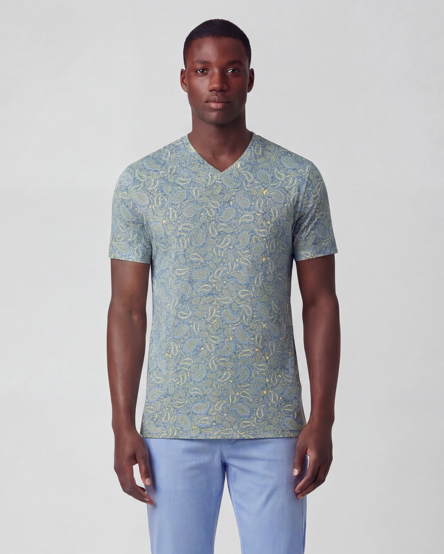 MAZE PAISLEY PILE SUNSHINE MENS VNECK TEE