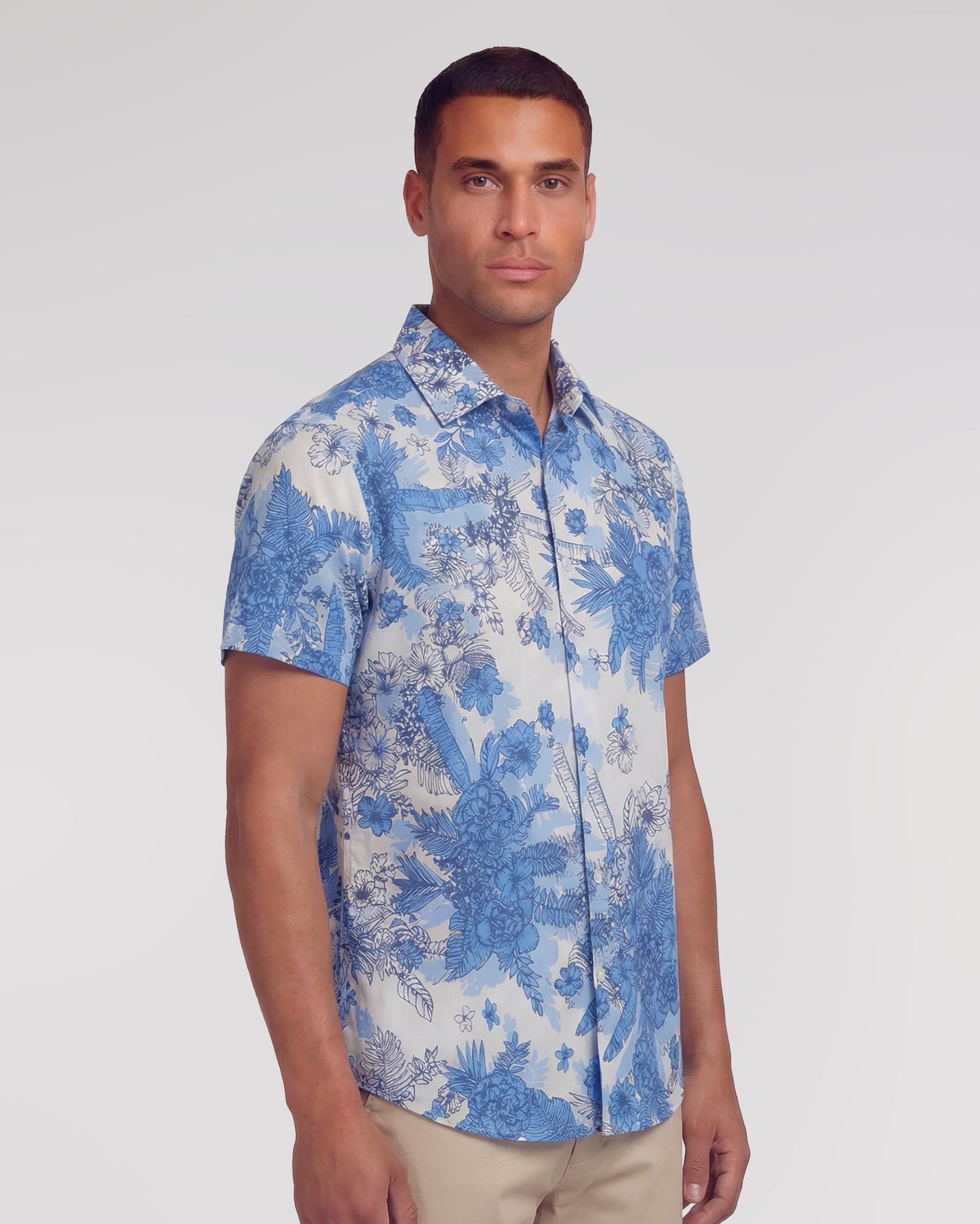 SCOTT MONO FLORAL WHITE MENS PRINTED SHIRT