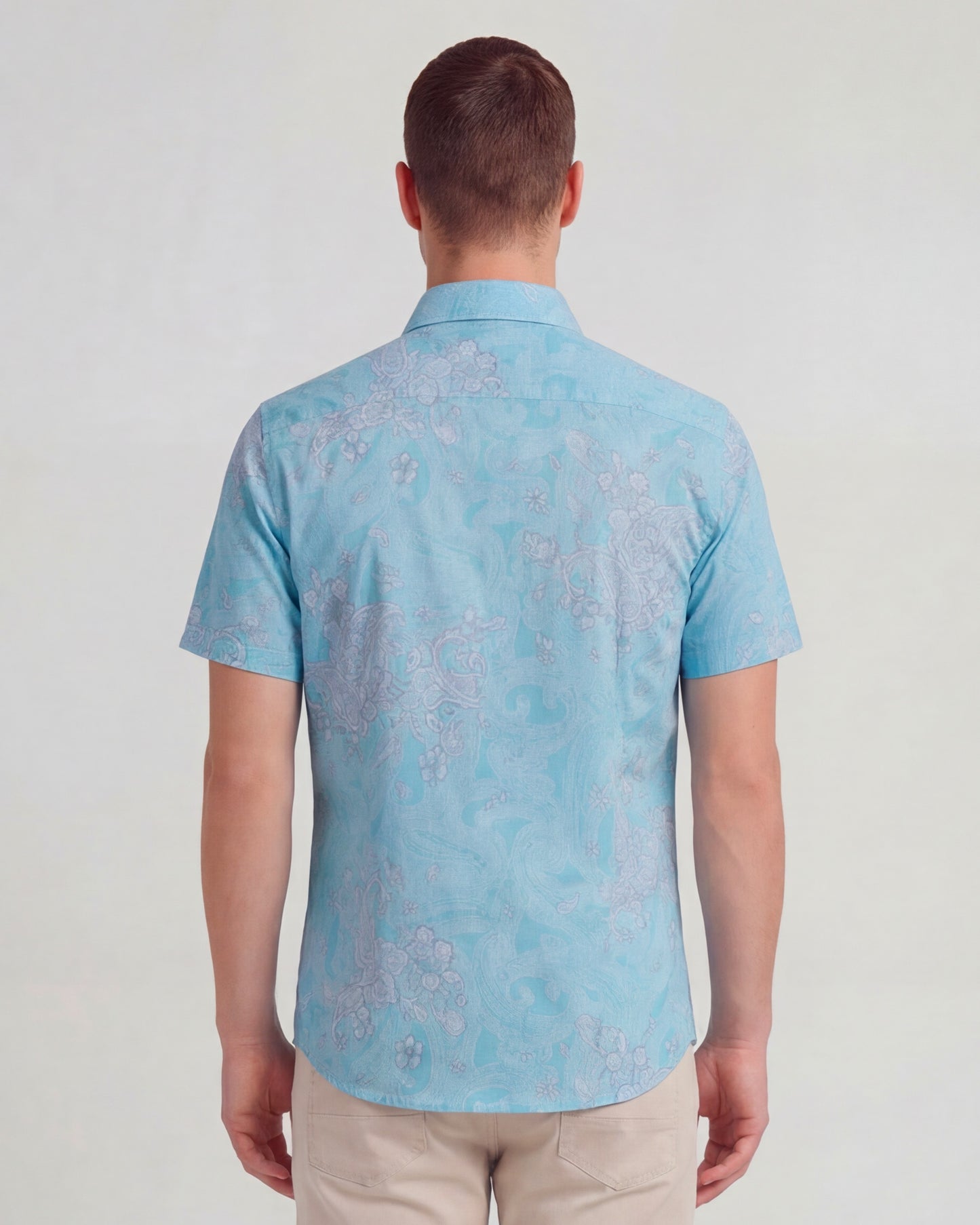 SCOTT PAISLEY EXPLOSION TEAL MENS PRINTED SHIRT