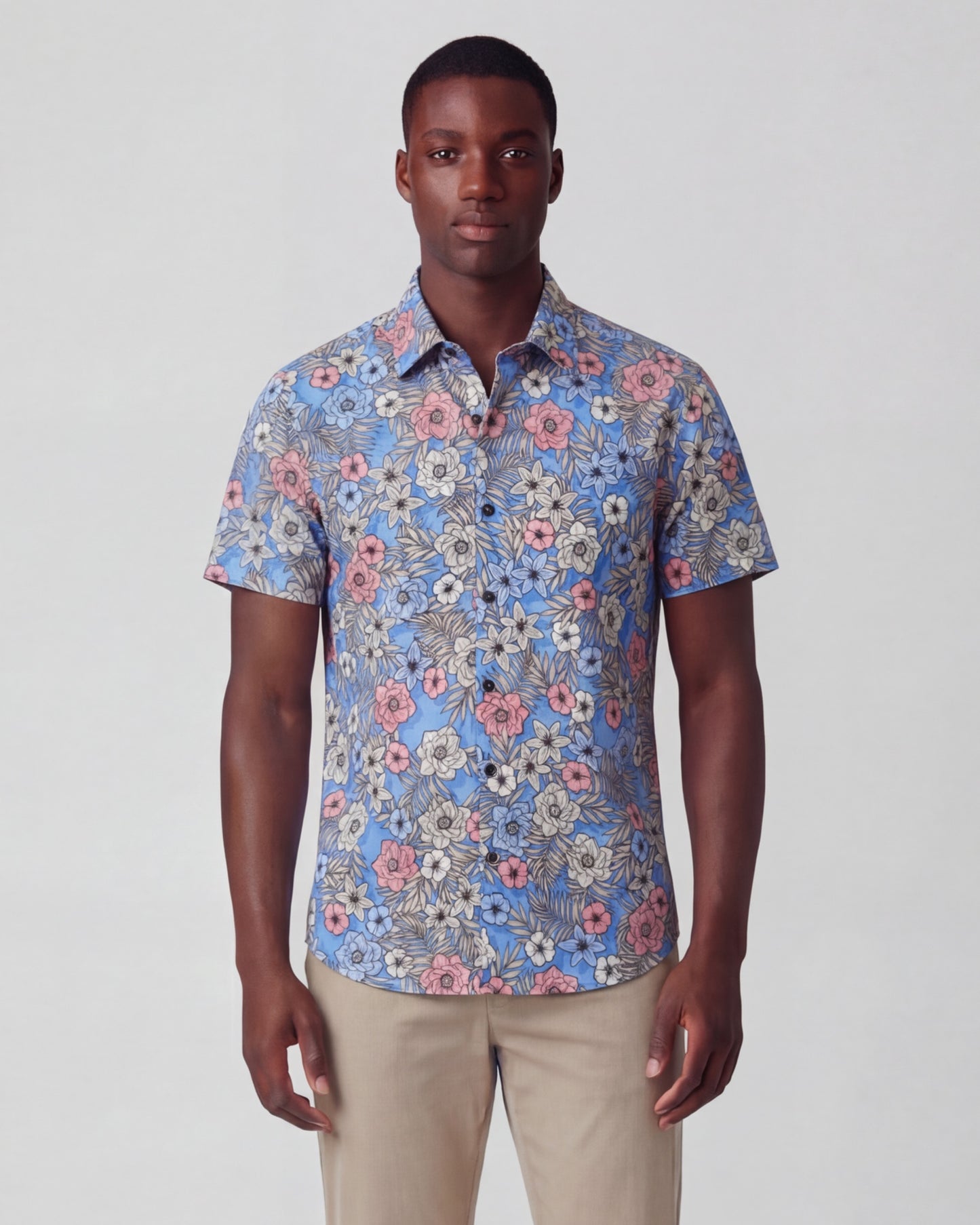 SCOTT TROPICAL MIX ROYAL MENS PRINTED SHIRT