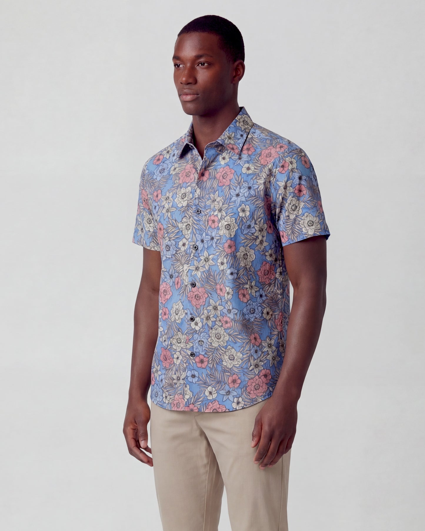 SCOTT TROPICAL MIX ROYAL MENS PRINTED SHIRT