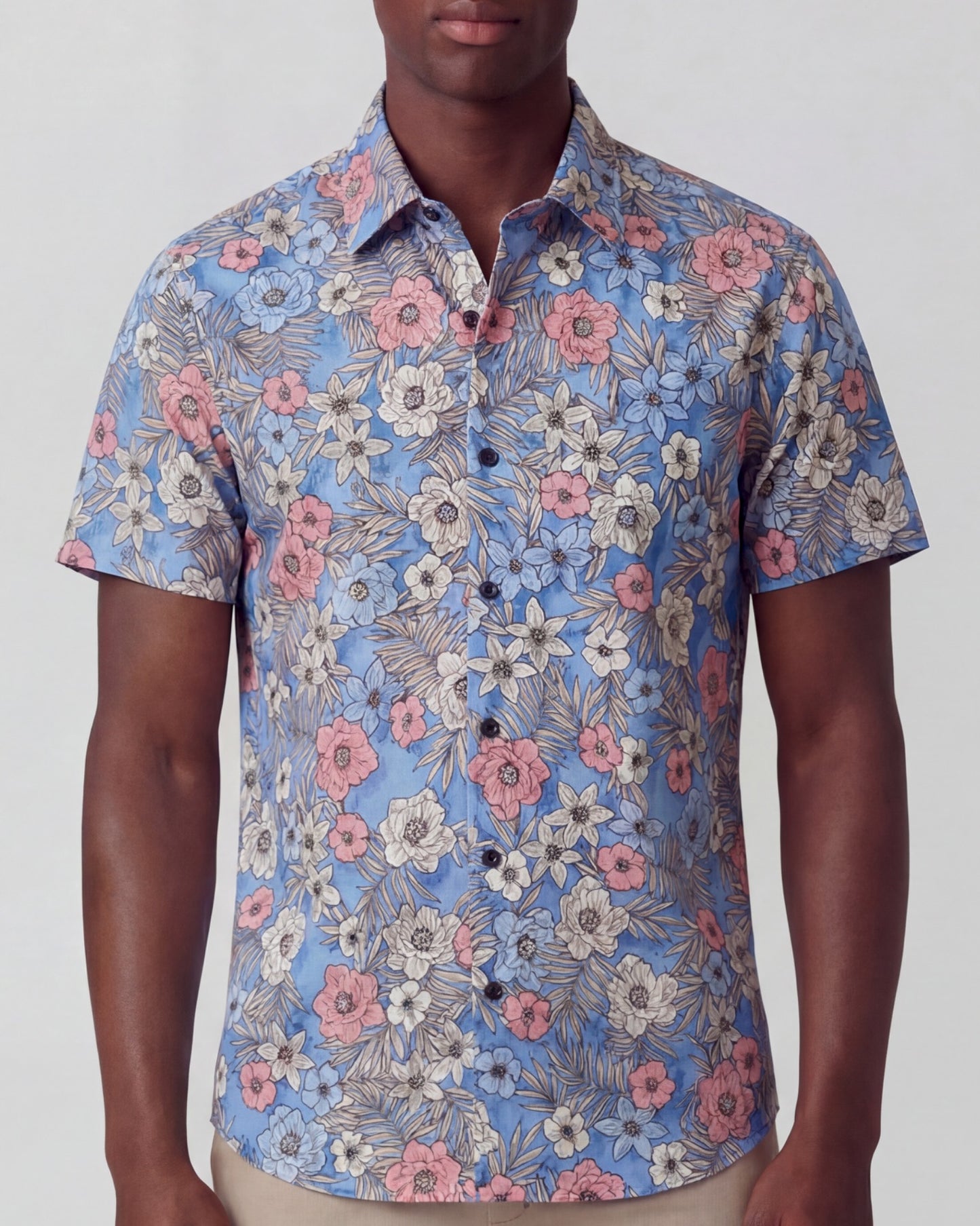 SCOTT TROPICAL MIX ROYAL MENS PRINTED SHIRT