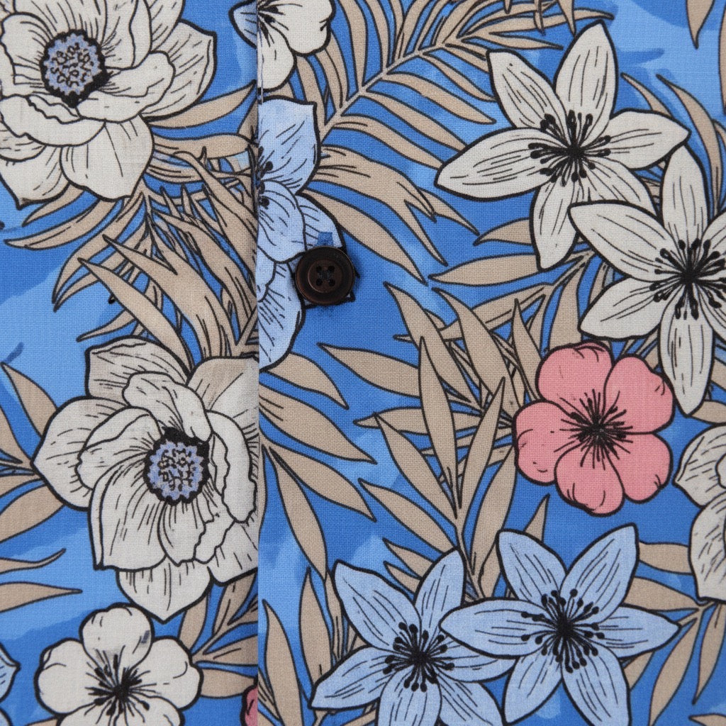 SCOTT TROPICAL MIX ROYAL MENS PRINTED SHIRT