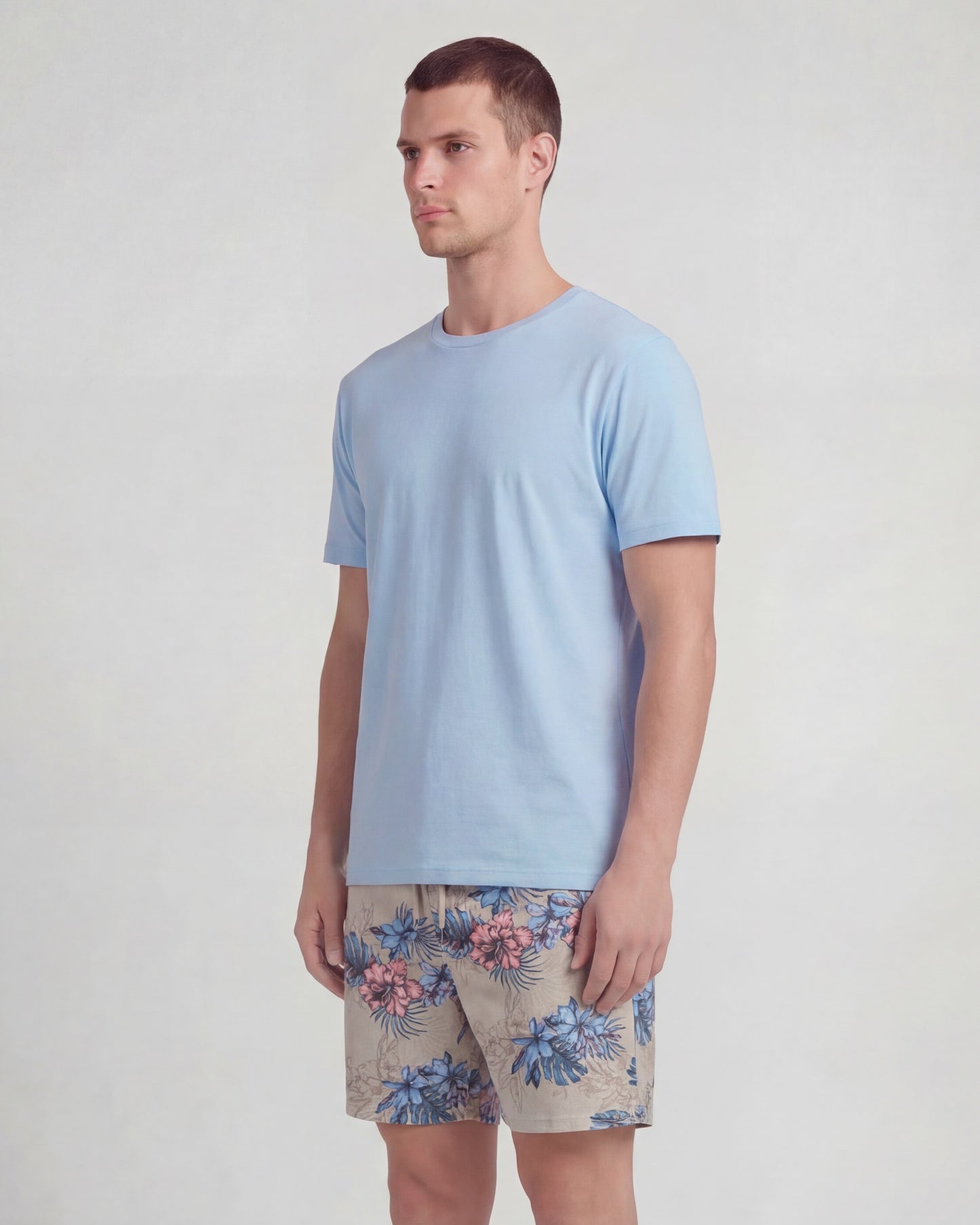 SILUS EXOTIC FLORAL NEUTRAL MENS LOUNGE SHORT