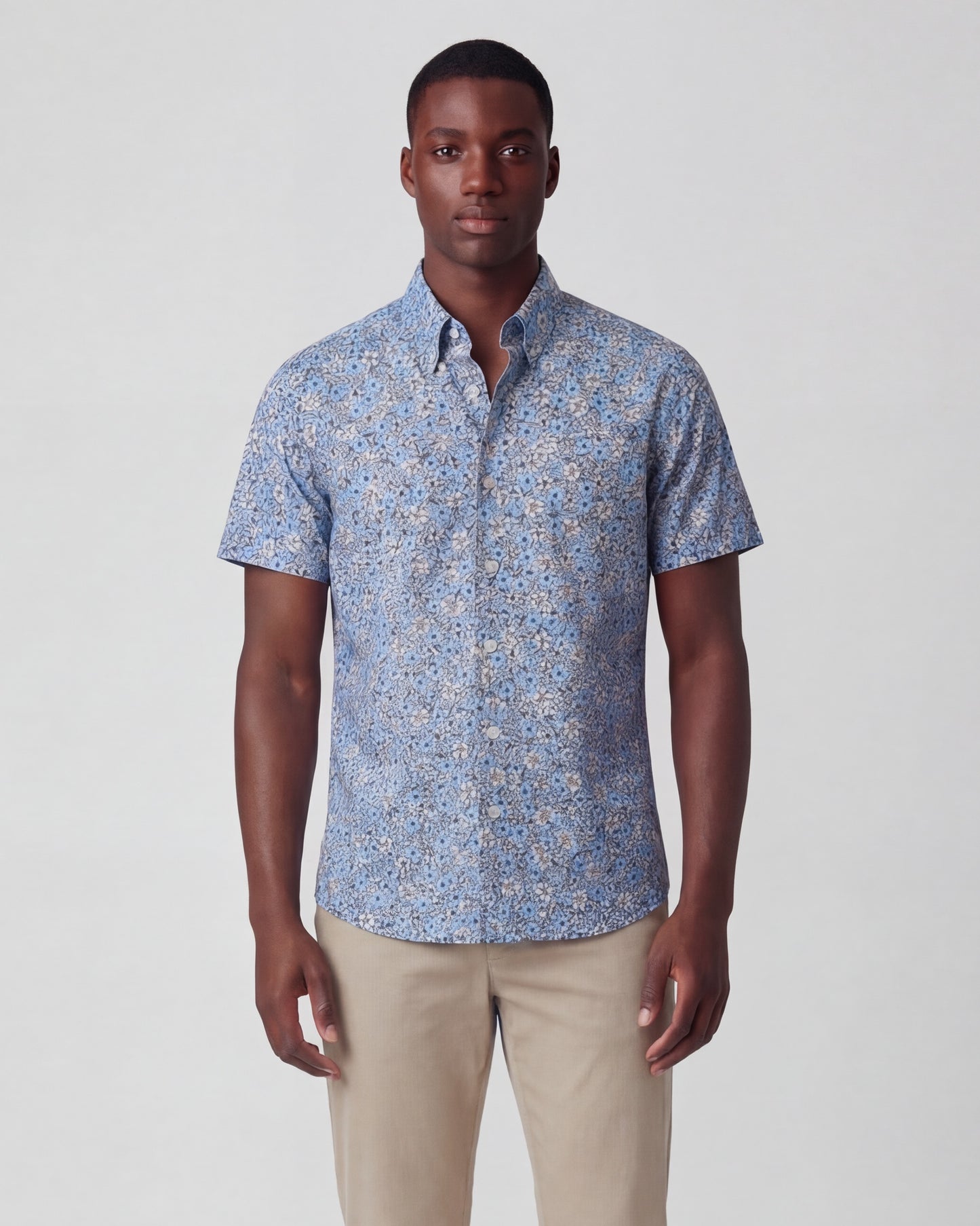 TIM FLORAL FIELD BLUE MENS PRINTED SHIRT