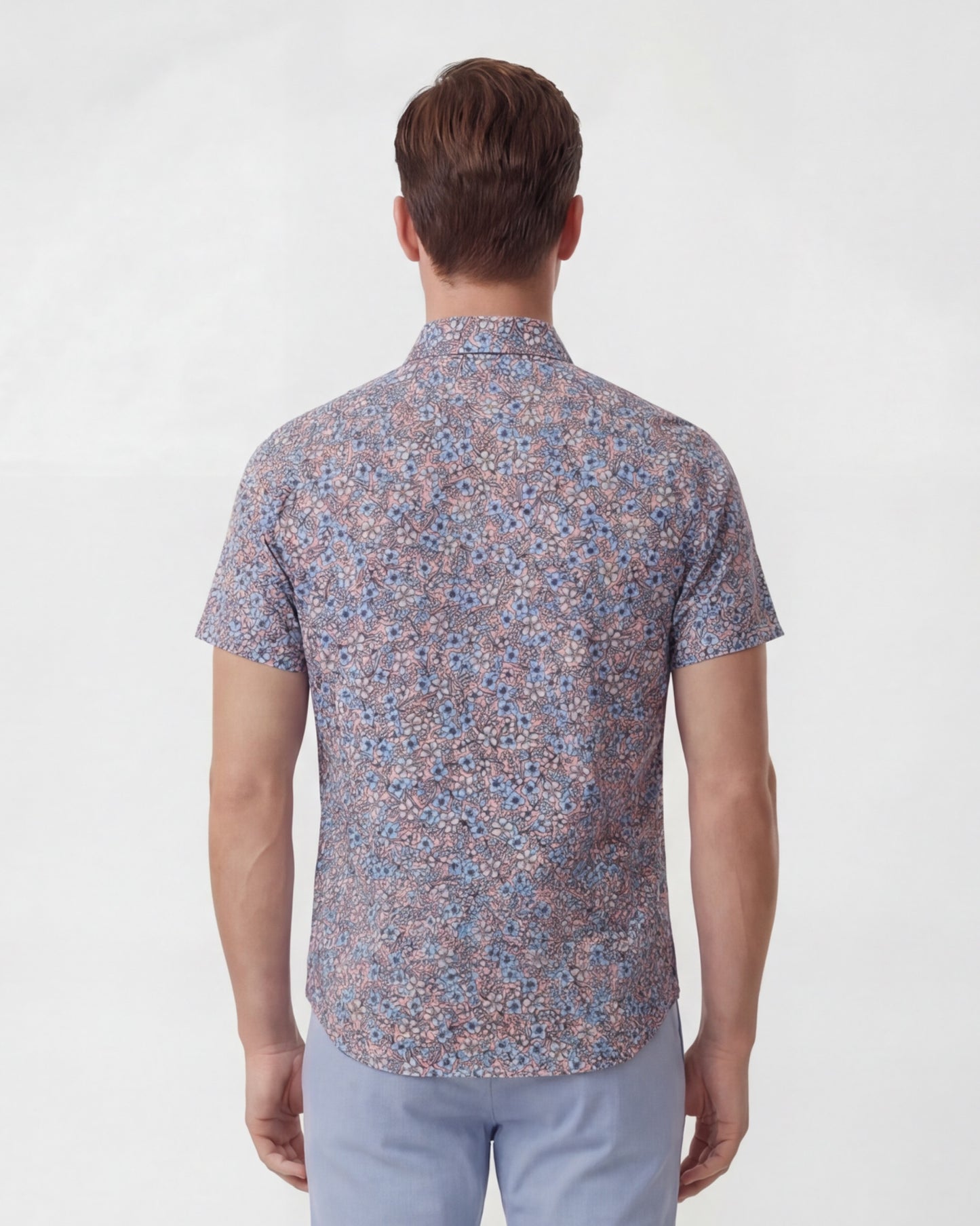 TIM FLORAL FIELD CORAL MENS PRINTED SHIRT