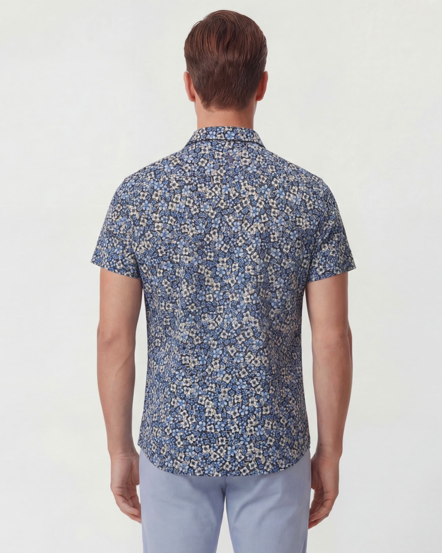 TODD FLORAL FIELD BLACK MENS KNIT SHIRT
