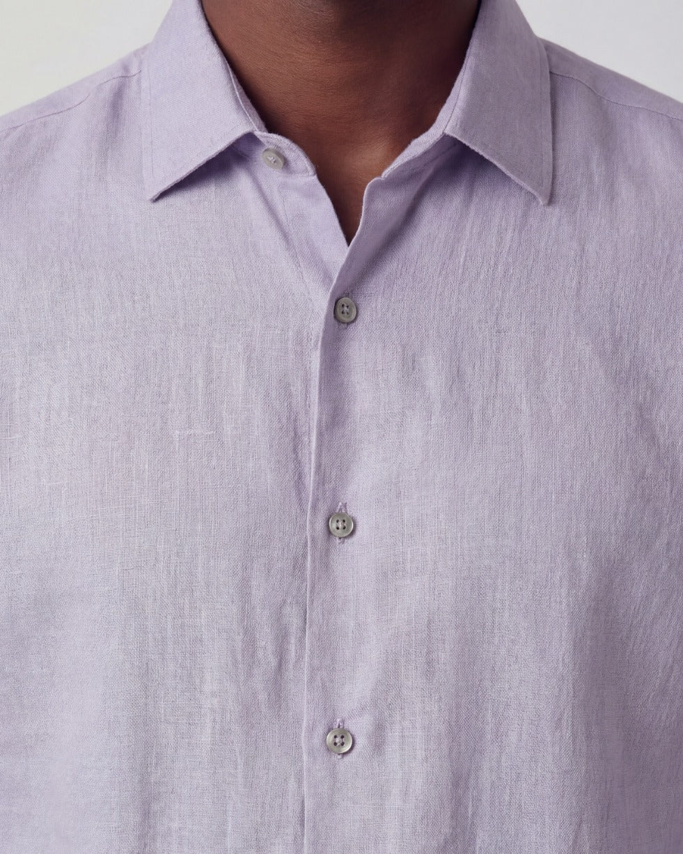 LAURENT LINEN SHIRT - LAVENDER