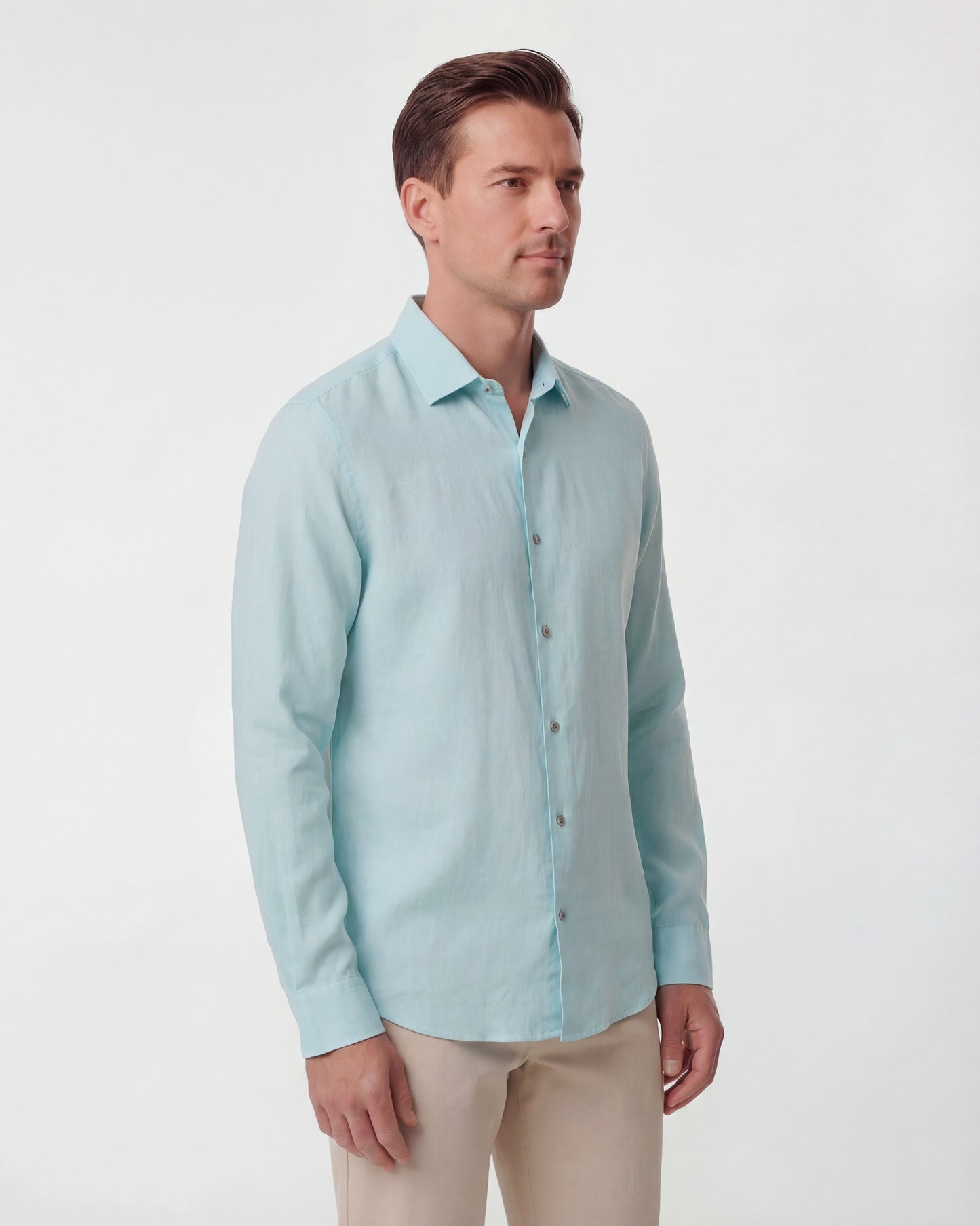 LAURENT LINEN SHIRT - PEPPERMINT