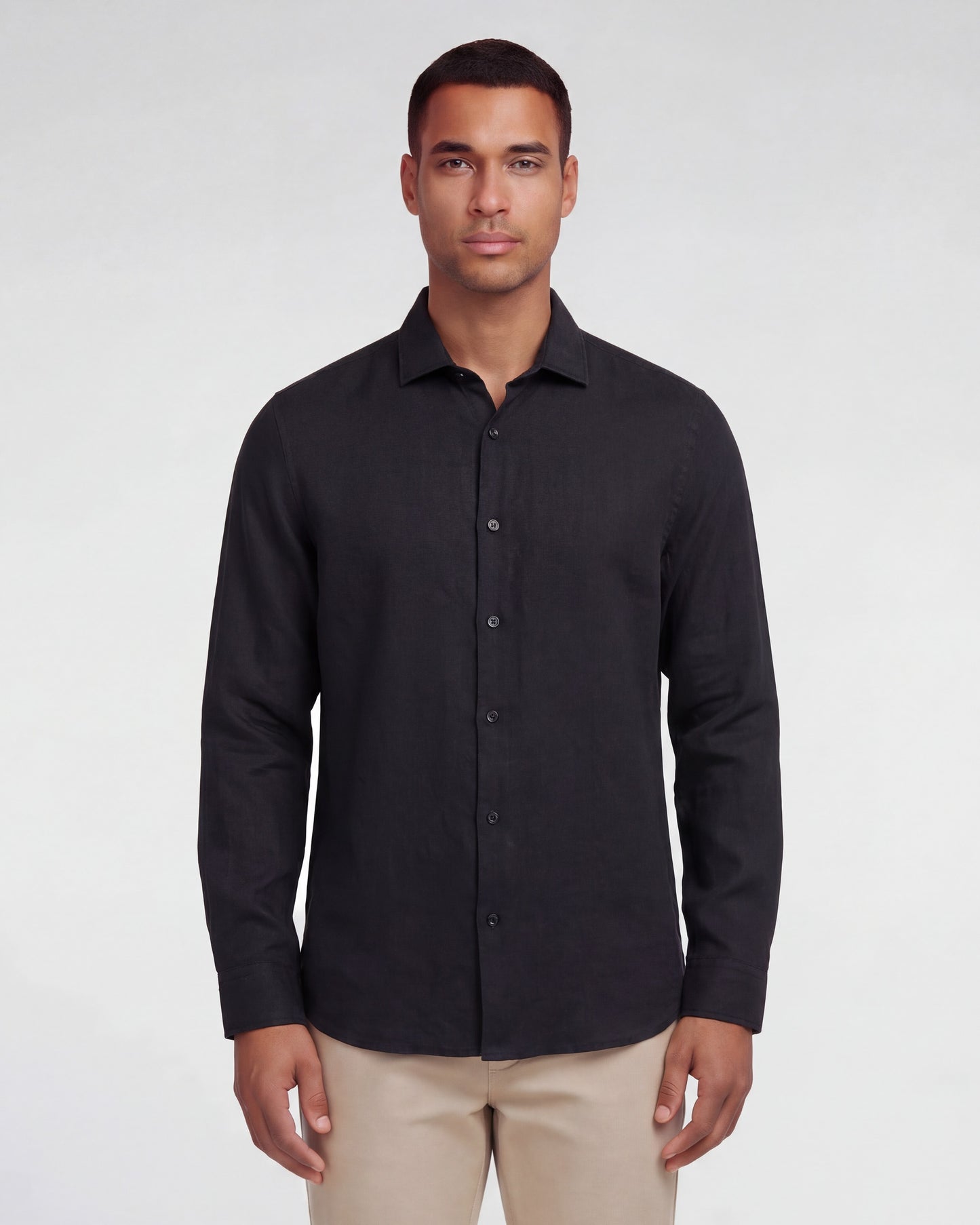 LIONEL LINEN SHIRT - BLACK